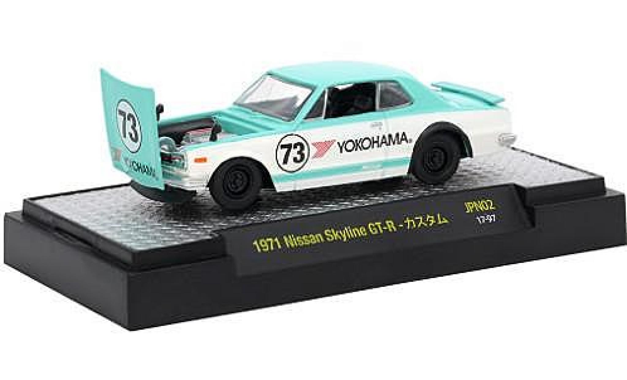 Nissan Skyline 1/64 M2 Machines GT-R groen/wit RHD 1971 Nr.73 modelauto