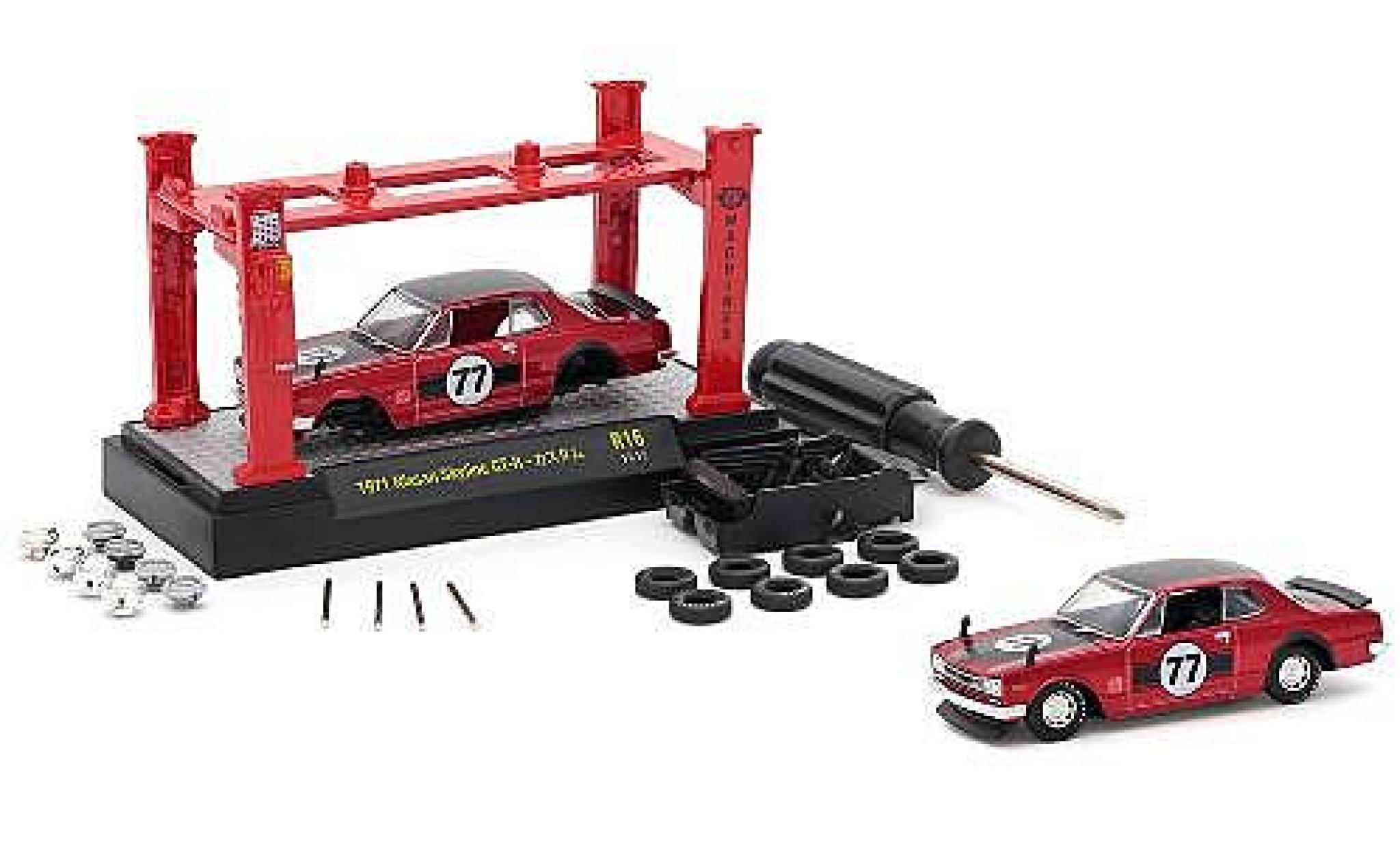 Nissan Skyline 1/64 M2 Machines GT-R rood 1971 Model-Kit Kit y compris les 4 Ersatzr&auml;dern modelauto
