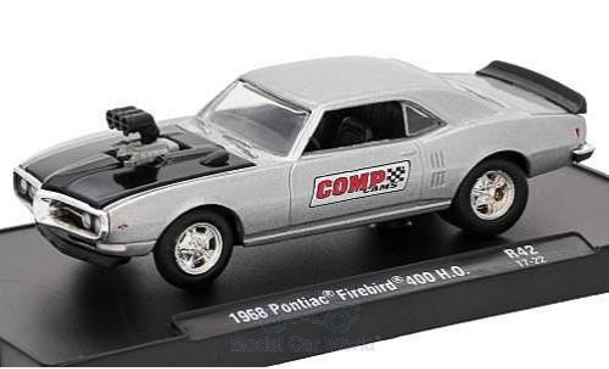 Pontiac Firebird 1/64 M2 Machines 400 H.O. grijs/zwart Comp Cams 1968 Auto-Drivers Release 42 ohne Vitrine modelauto