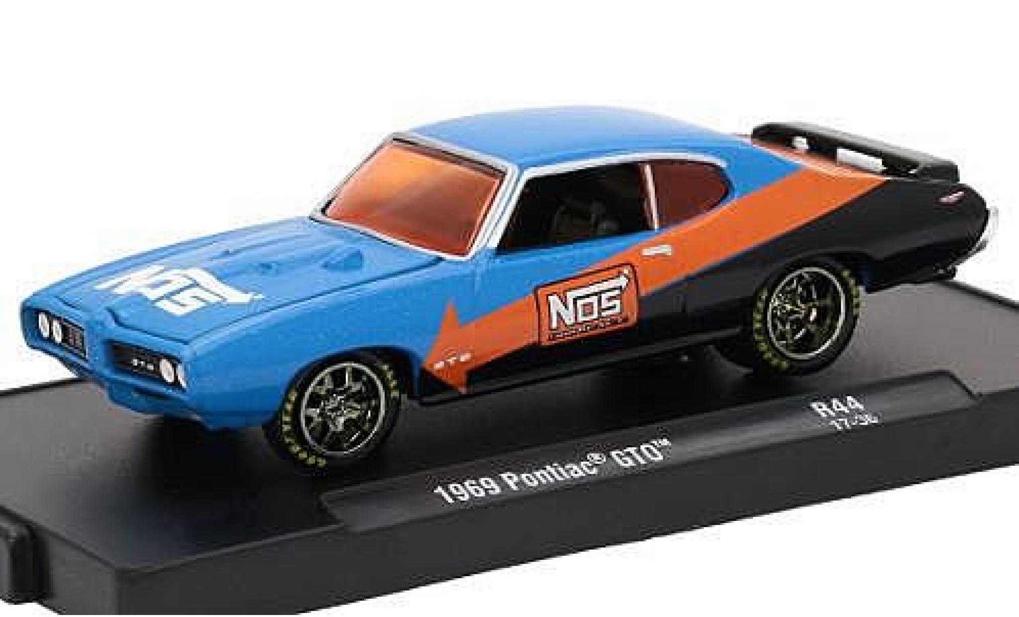 Pontiac GTO 1/64 M2 Machines metallic blauw/zwart Nos 1969 voiture-Drivers Release 44 sans Vitrine modelauto