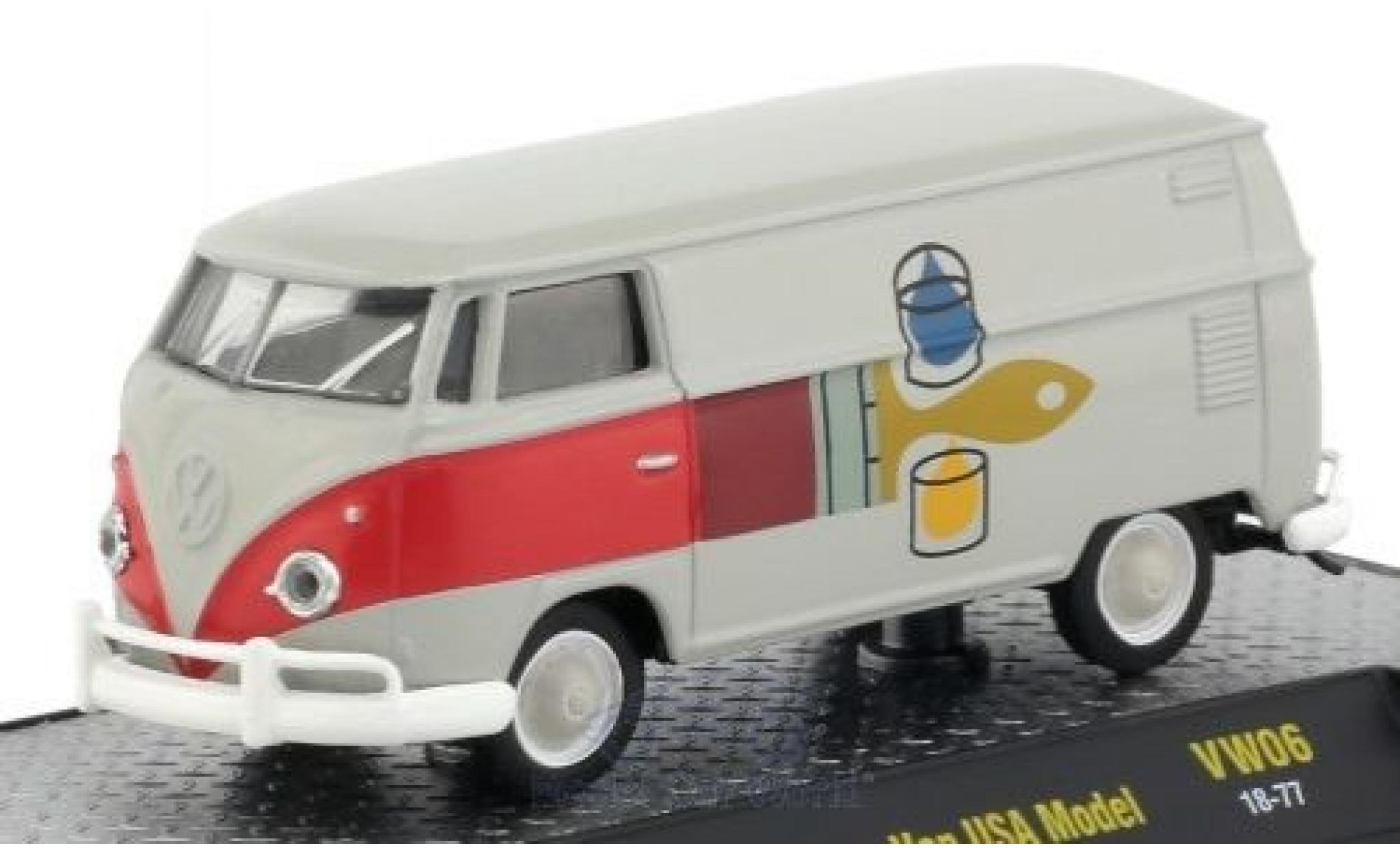 Volkswagen T1 A 1/64 M2 Machines Bestelwagen grijs/Dekor 1960 USA-Version modelauto