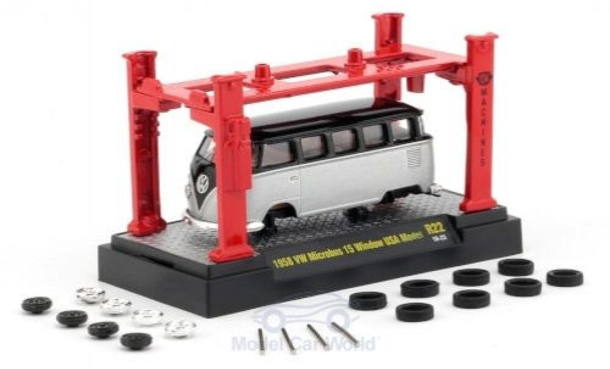 Volkswagen T1 B 1/64 M2 Machines Microbus zwart/grijs 1958 Model-Kit Bausatz inklusive 4 Ersatzr&auml;dern modelauto