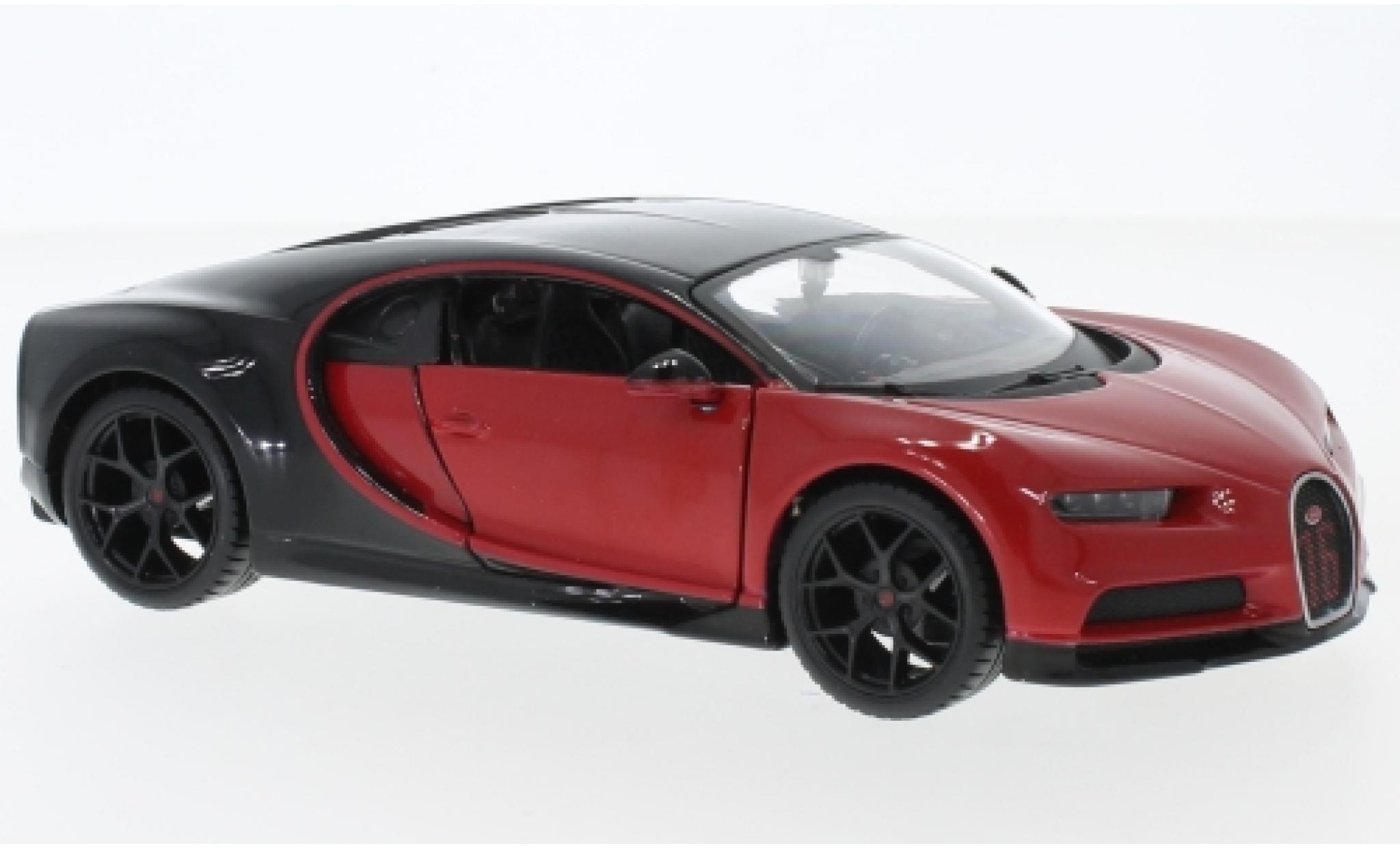Bugatti Chiron 1/24 Maisto Sport rood/zwart modelauto