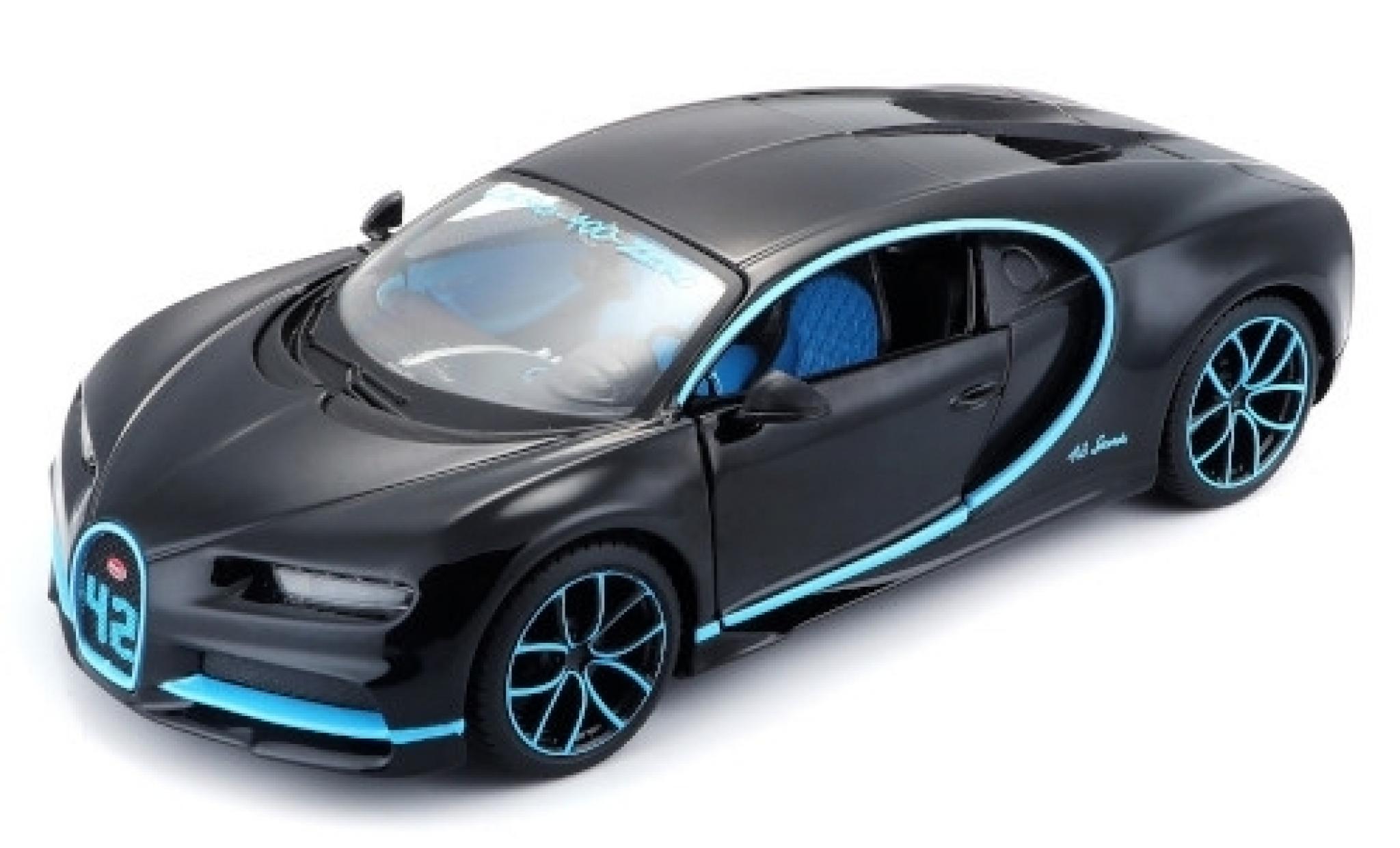 Bugatti Chiron 1/24 Maisto Zero-400-Zero zwart/blauw 2018 modelauto