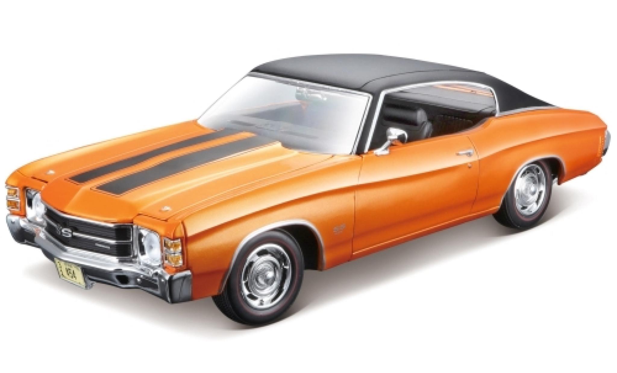 Chevrolet Chevelle 1/18 Maisto SS454 metallic oranje/zwart 1971 modelauto
