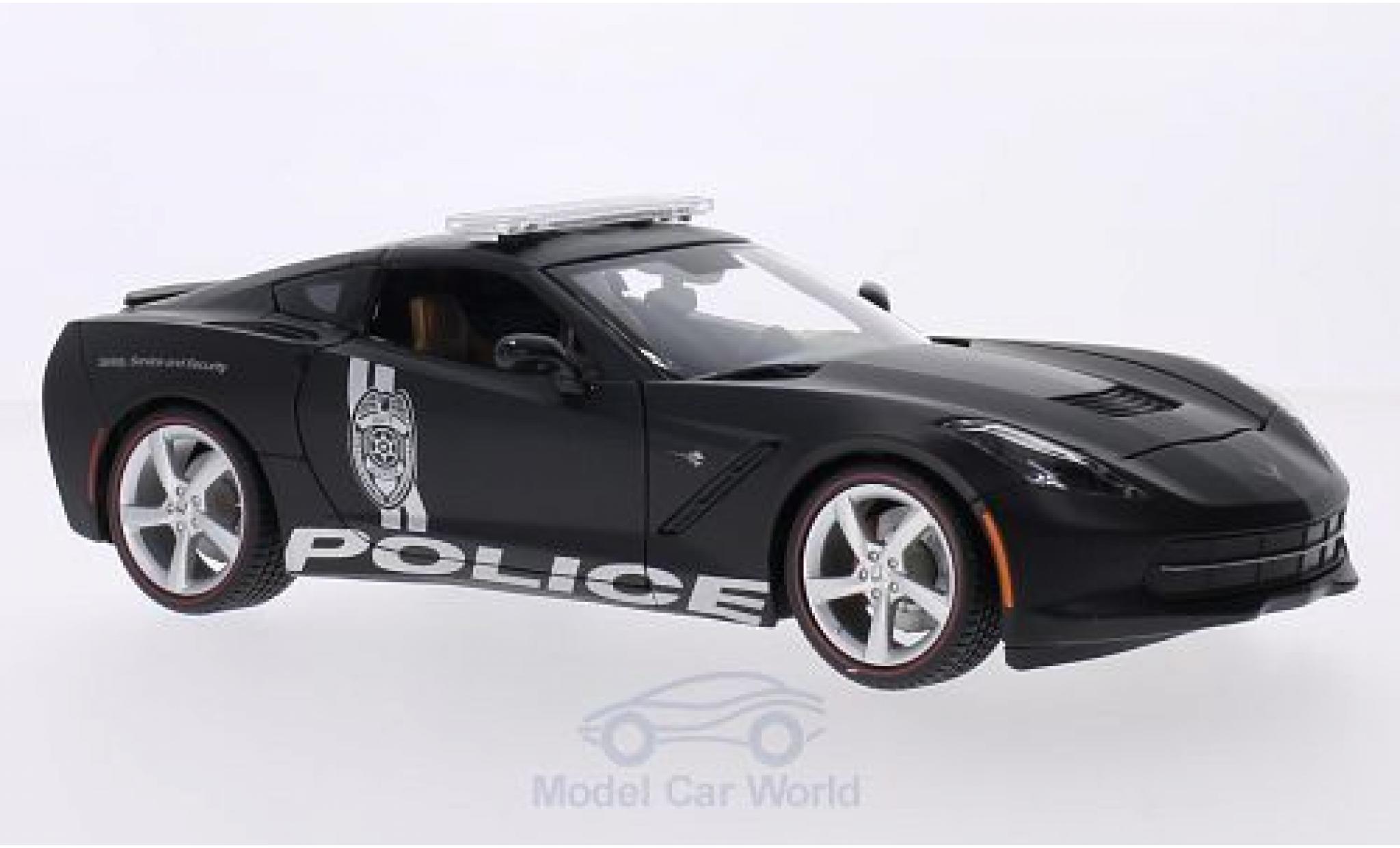 Chevrolet Corvette C7 1/18 Maisto (C7) Stingray matt-zwart Politie 2014 modelauto
