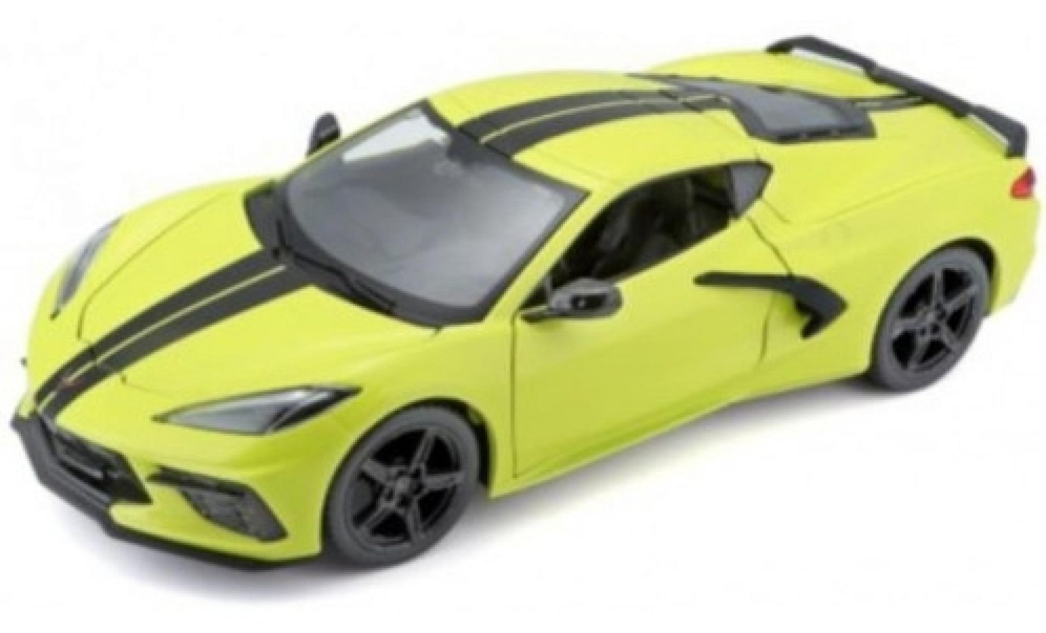 Chevrolet Corvette 1/24 Maisto C8 Stingray Z51 geel/zwart 2020 modelauto