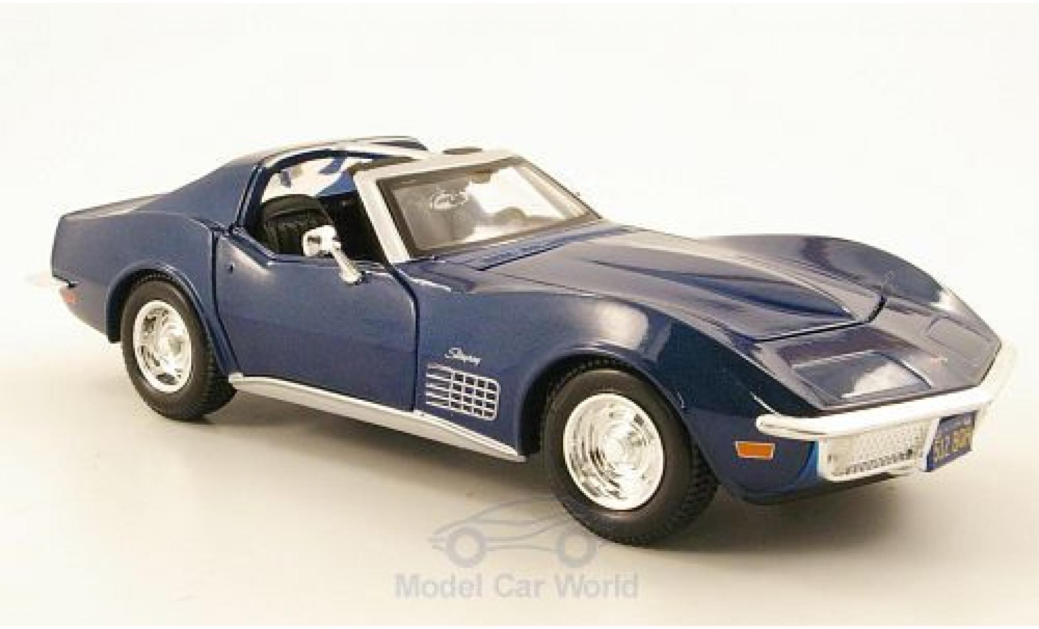 Chevrolet Corvette C3 1/24 Maisto metallic blauw 1970 modelauto