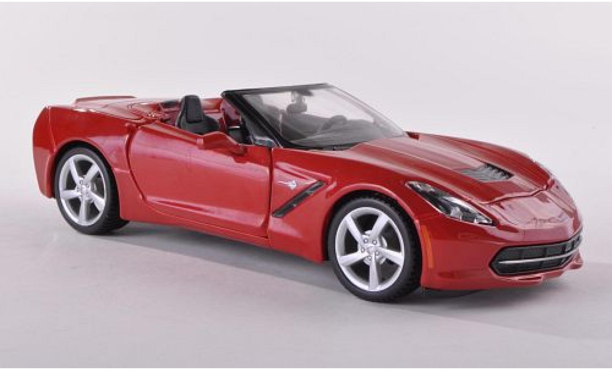 Chevrolet Corvette 1/24 Maisto Stingray (C7) Cabriolet metallic rood 2014 modelauto