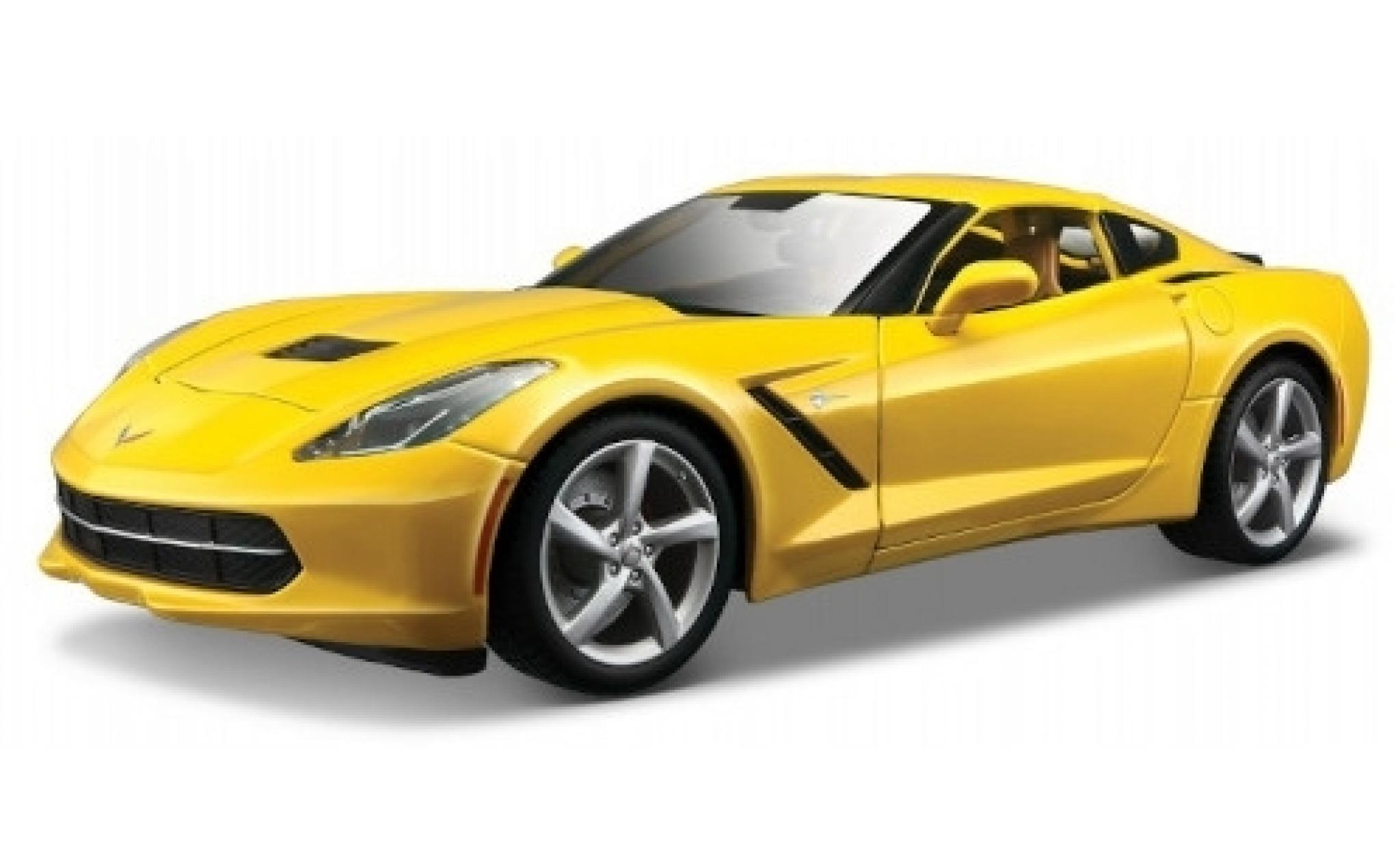 Chevrolet Corvette 1/18 Maisto Stingray (C7) geel 2014 modelauto