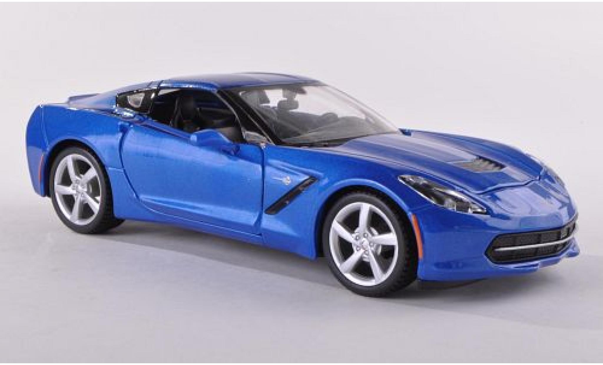 Chevrolet Corvette 1/24 Maisto Stingray (C7) metallic blauw 2014 modelauto