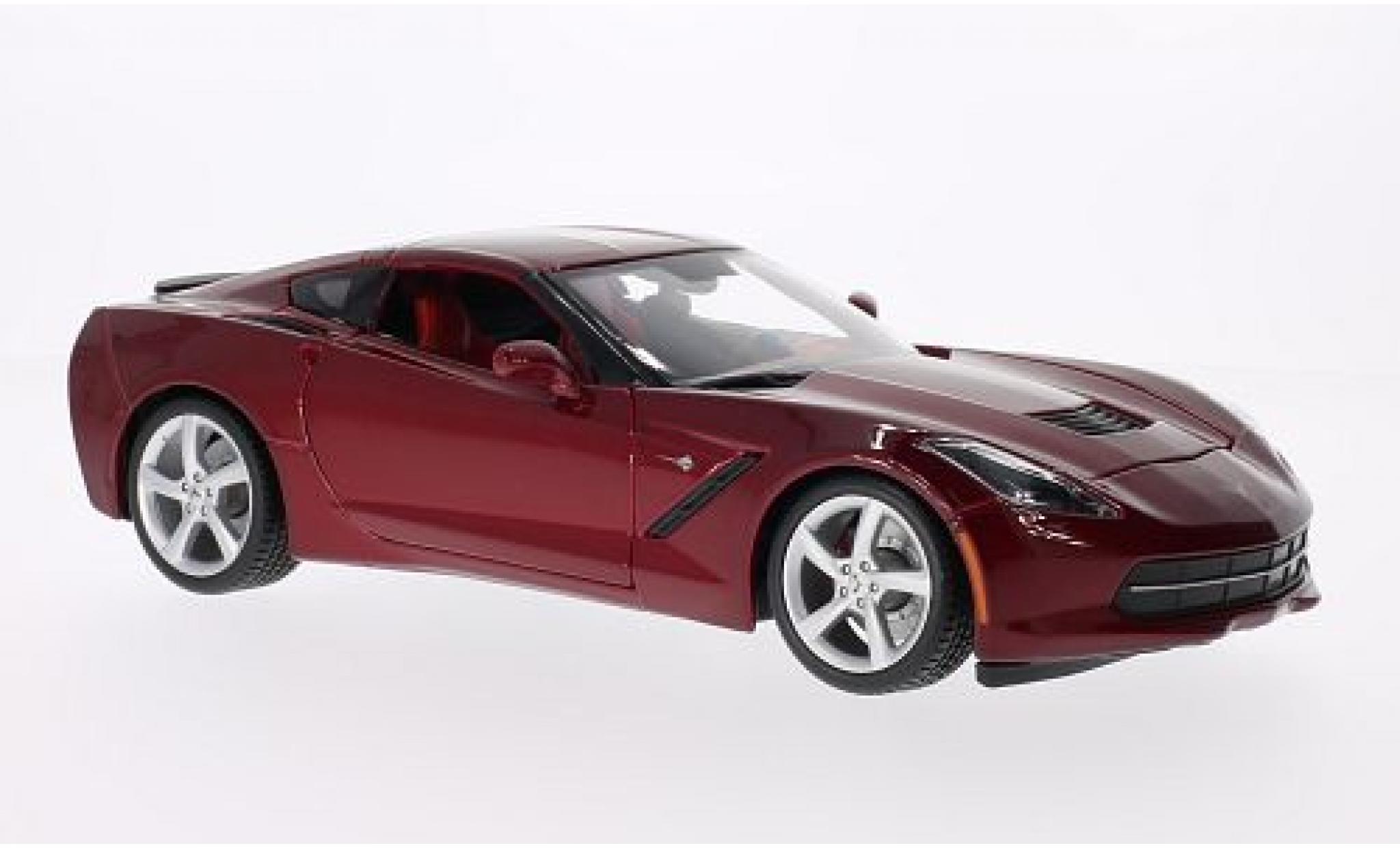 Chevrolet Corvette 1/18 Maisto Stingray (C7) metallic rood 2014 modelauto