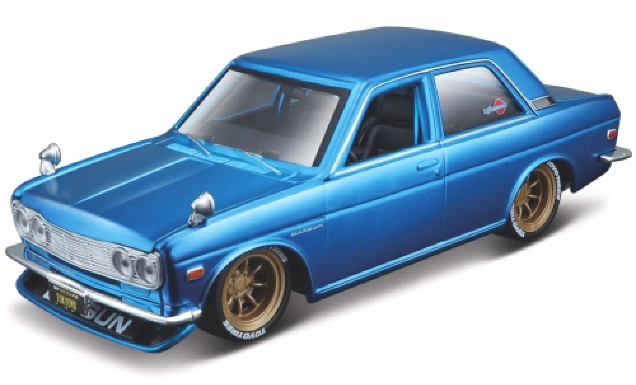 Datsun 510 1/24 Maisto metallic blauw 1971 modelauto