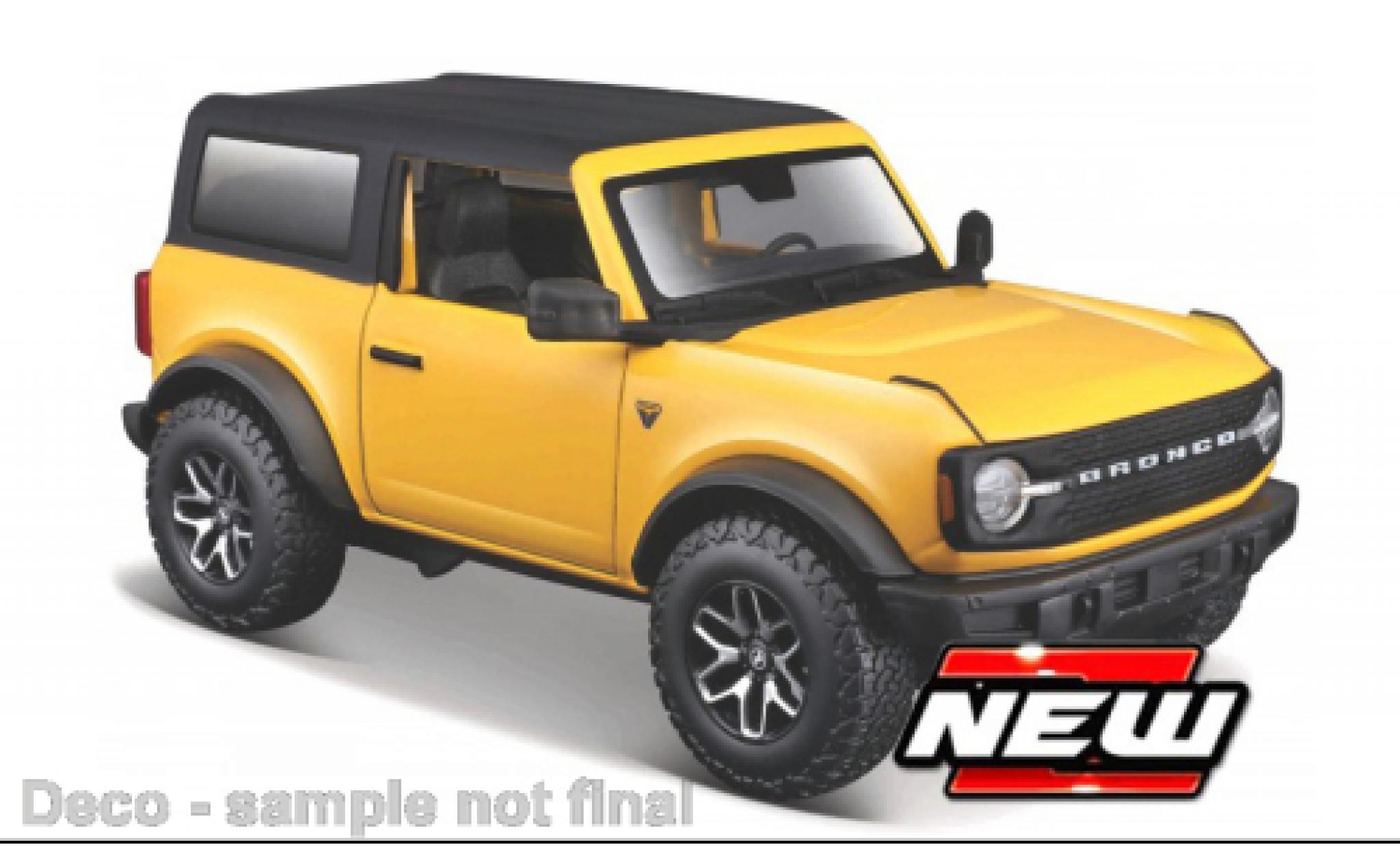 Ford Bronco 1/24 Maisto Badlands geel/matt-zwart 2021 1:24 modelauto