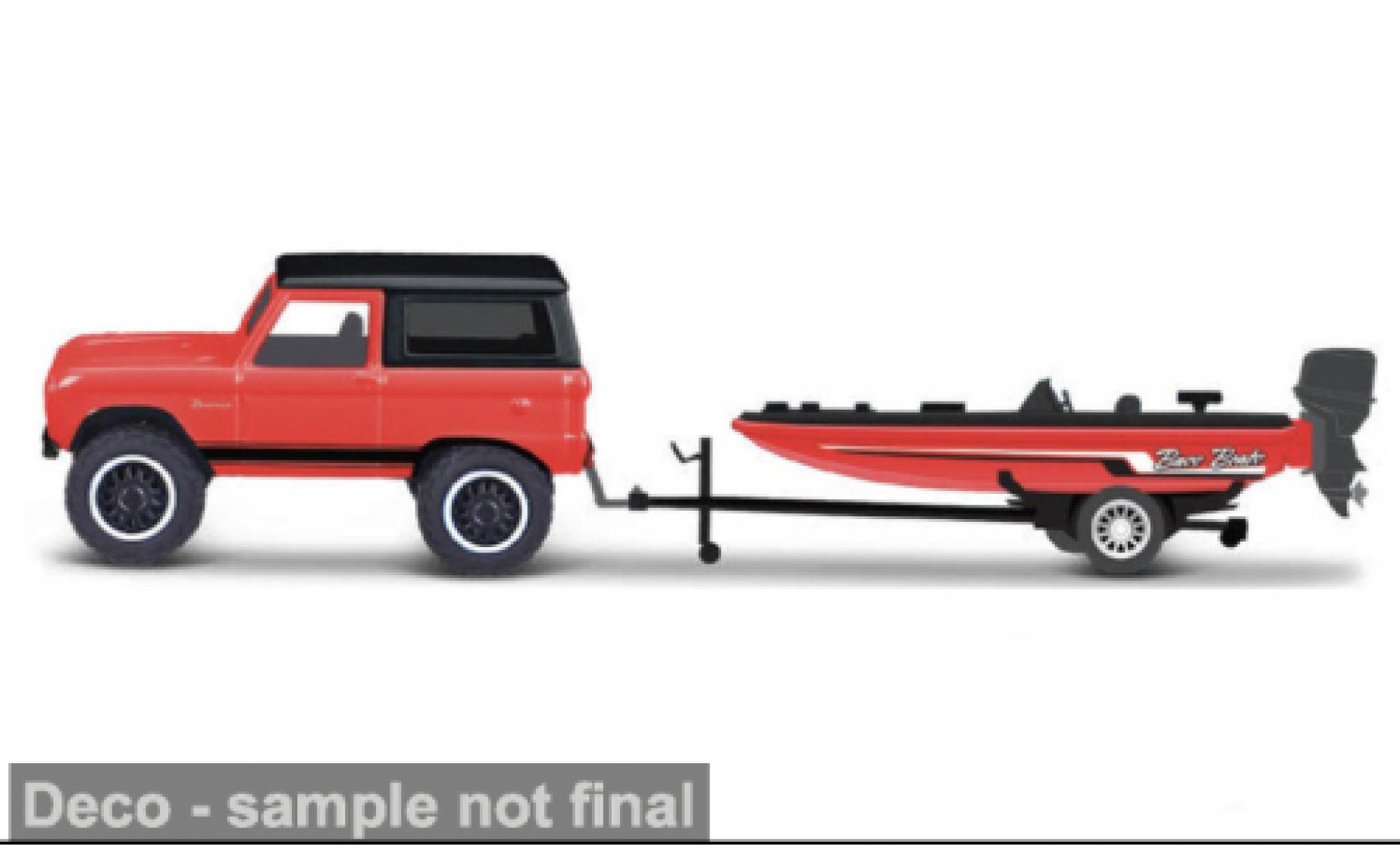 Ford Bronco 1/64 Maisto rood 1966 1:64 modelauto