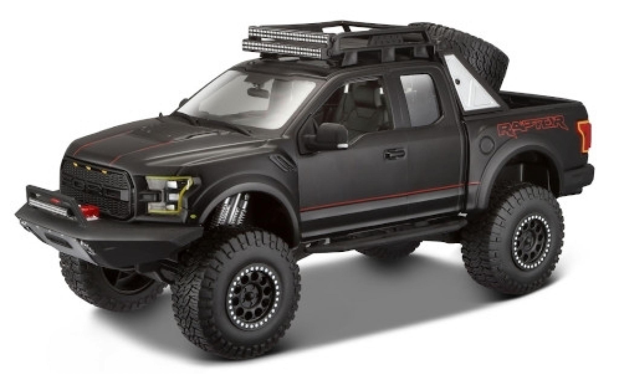 Ford F-1 1/24 Maisto 50 Raptor matt-zwart/Dekor 2017 modelauto