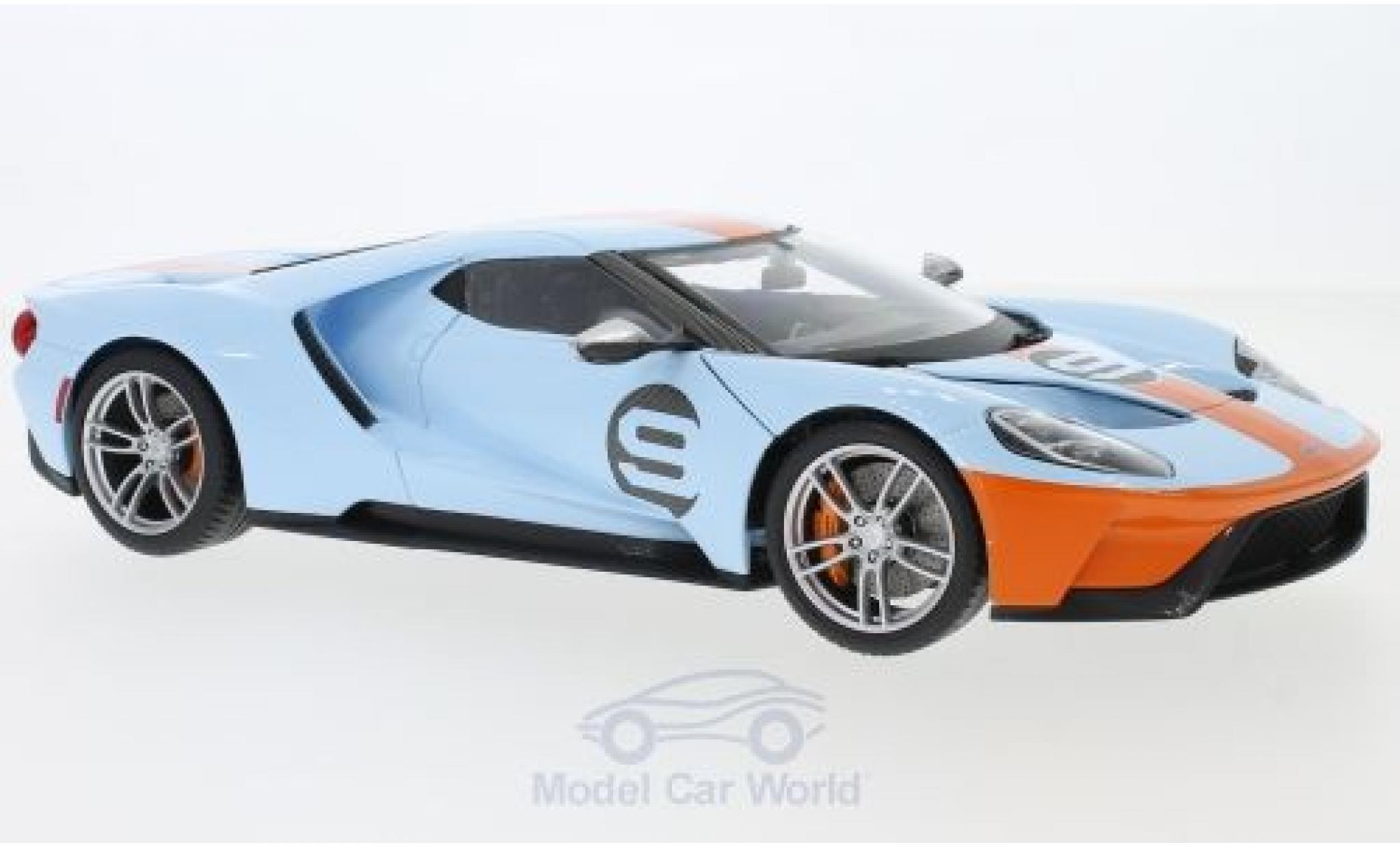 Ford GT 1/18 Maisto blauw/oranje 2017 modelauto