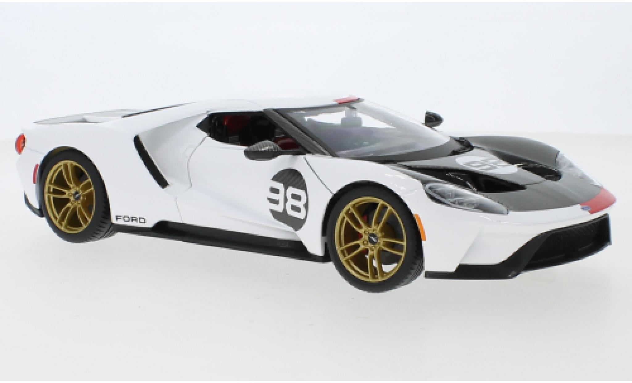Ford GT 1/18 Maisto Heritage Edition wit/Dekor 2021 No.98 modelauto