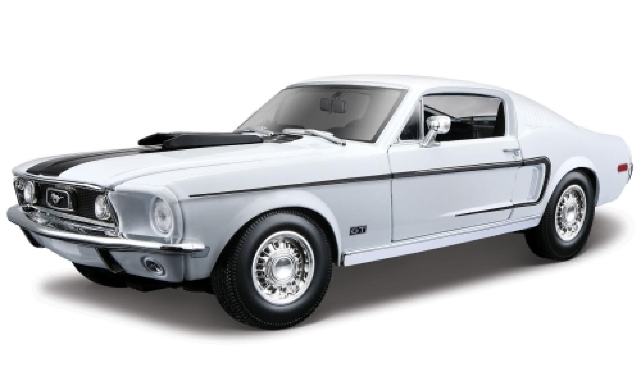 Ford Mustang GT 1/18 Maisto GT Cobra Jet metallic blauw/zwart 1968 modelauto