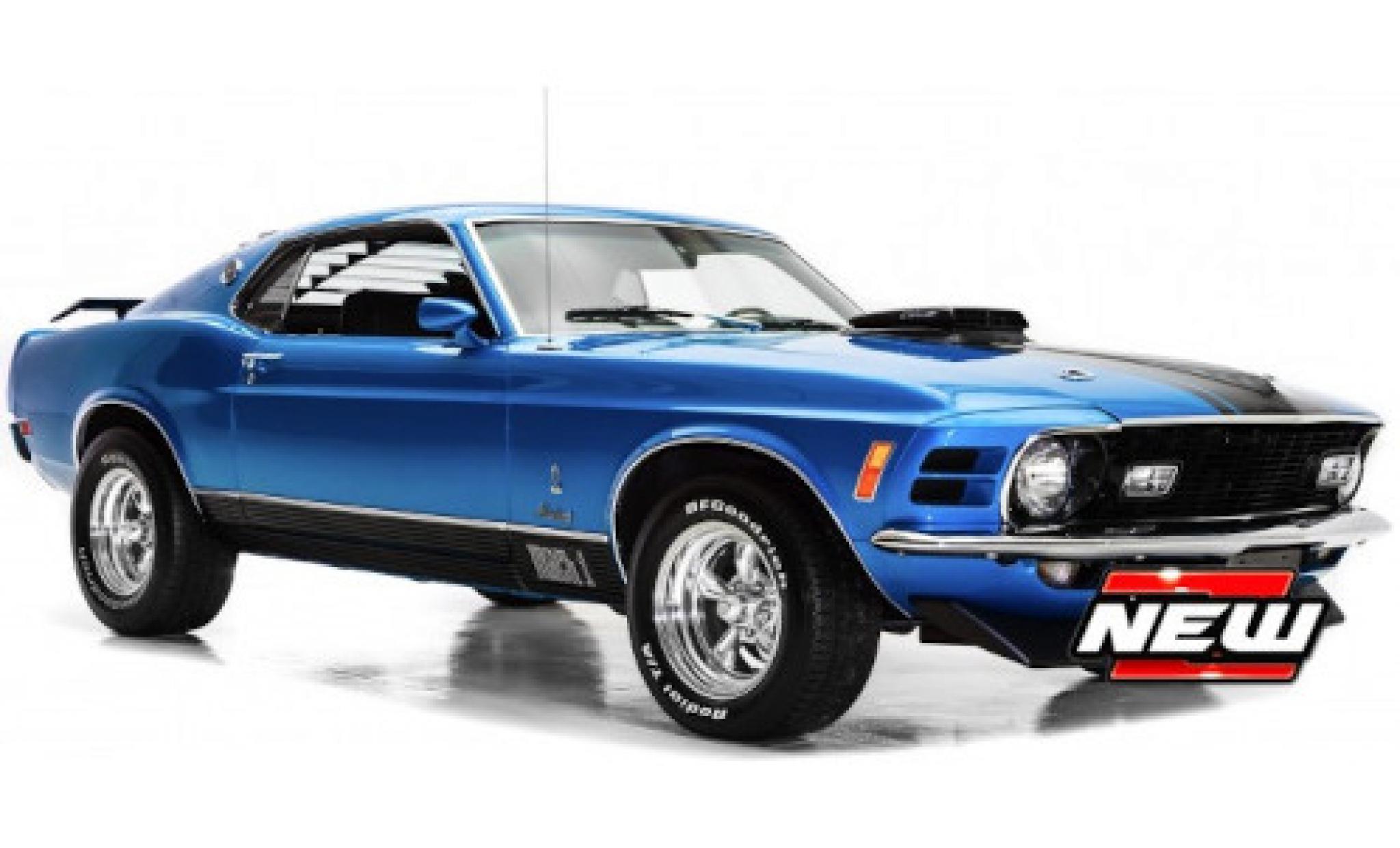 Ford Mustang 1/18 Maisto MACH 1 blauw/zwart 1970 modelauto