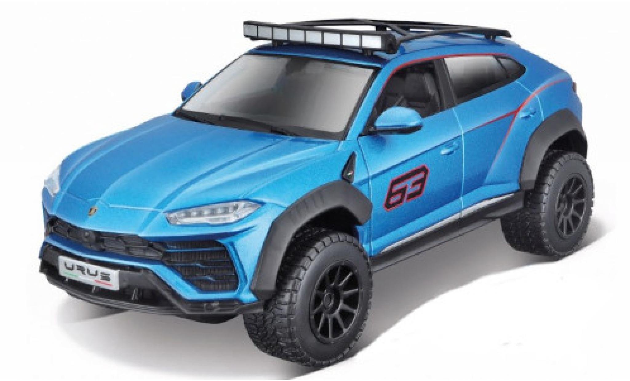 Lamborghini Urus 1/24 Maisto metallic blauw/Dekor No.63 modelauto