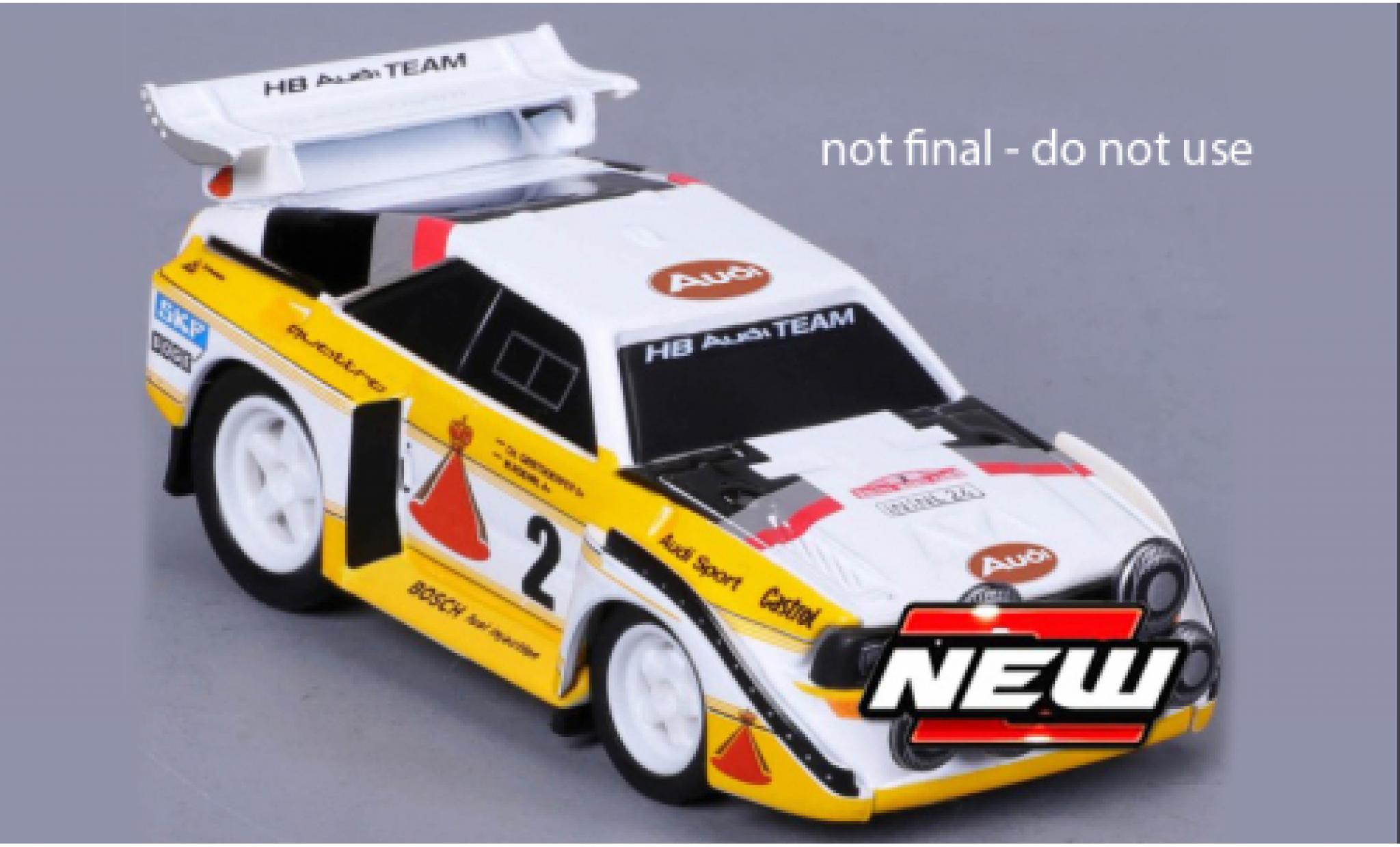 Audi Sport Quattro 1/64 Maisto Sport quattro S1 E2 wit/geel modelauto