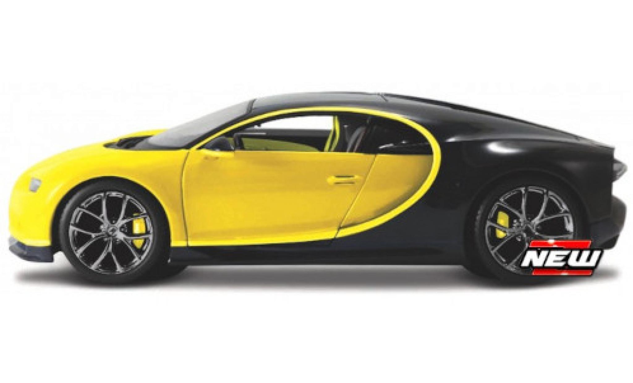 Bugatti Chiron 1/24 Maisto geel/blauw modelauto