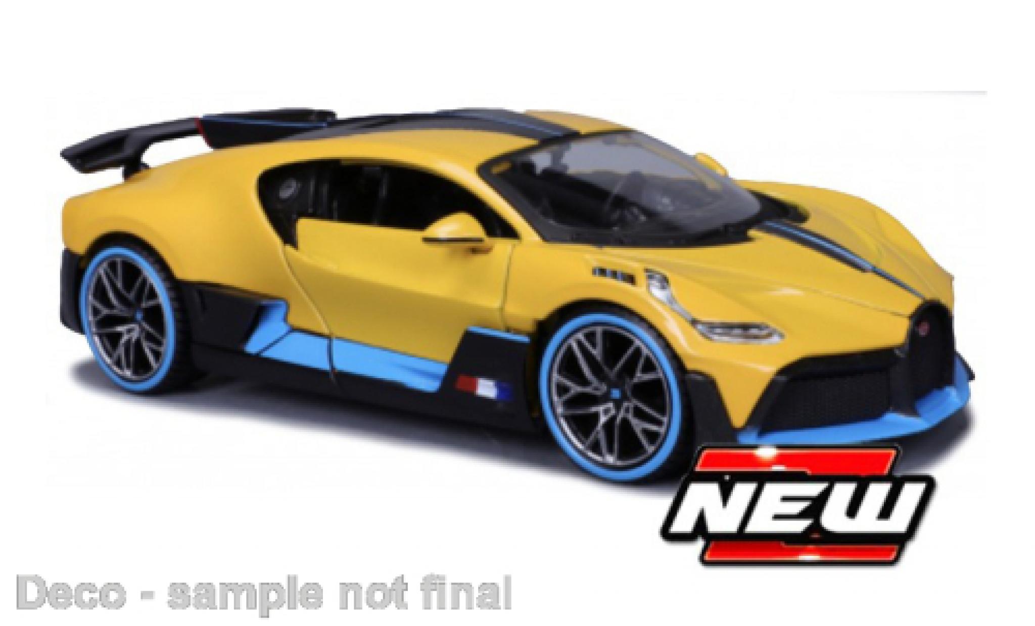 Bugatti Divo 1/24 Maisto geel/blauw clair 2024 modelauto
