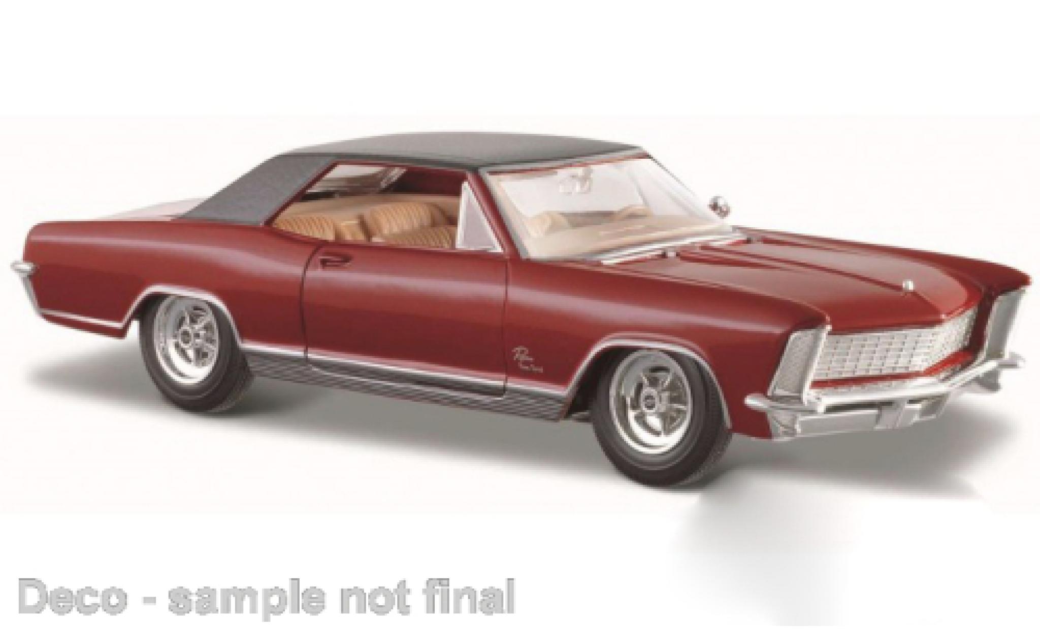 Buick Riviera 1/24 Maisto rood/zwart 1965 modelauto