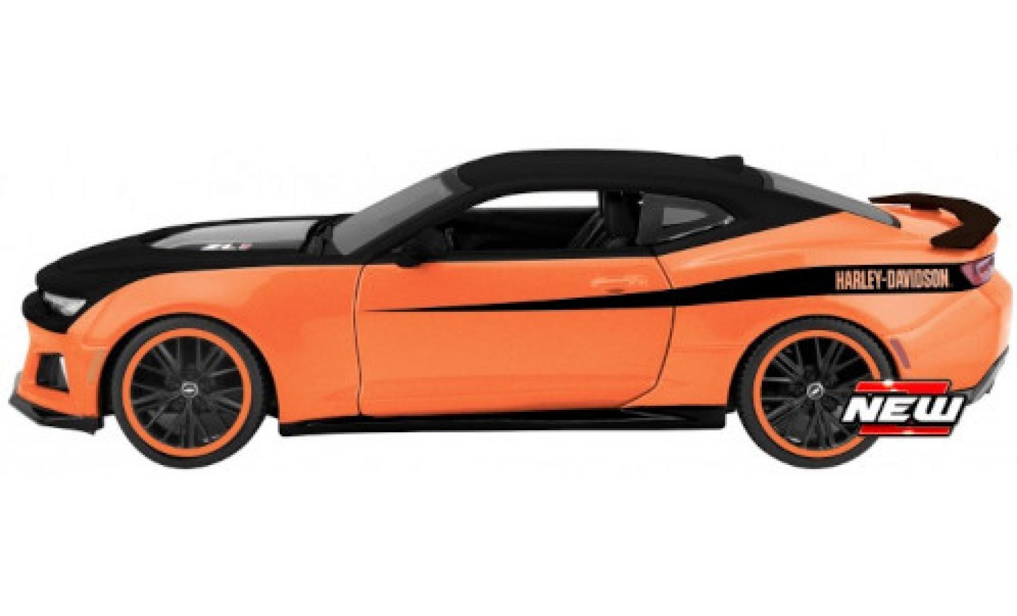 Chevrolet Camaro 1/24 Maisto ZL1 Douane oranje/zwart Harley-Davidson modelauto