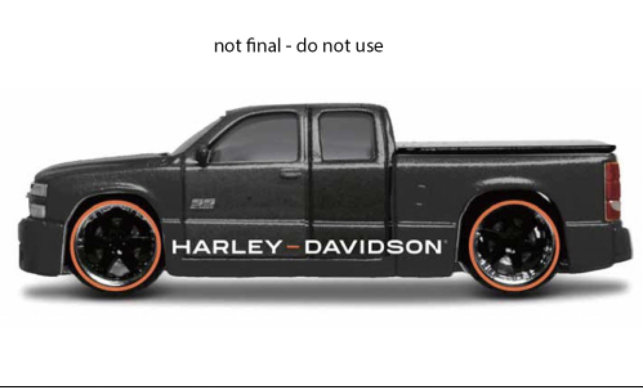 Chevrolet Silverado 1/64 Maisto SS Pick Up zwart/oranje Harley-Davidson 2004 modelauto