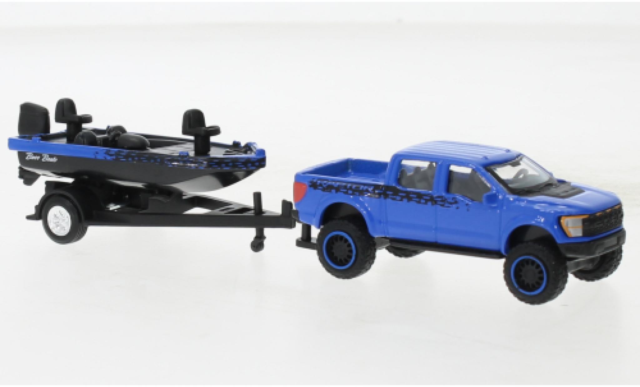 Ford F-1 1/64 Maisto 50 SVT Raptor blauw/zwart 2021 modelauto