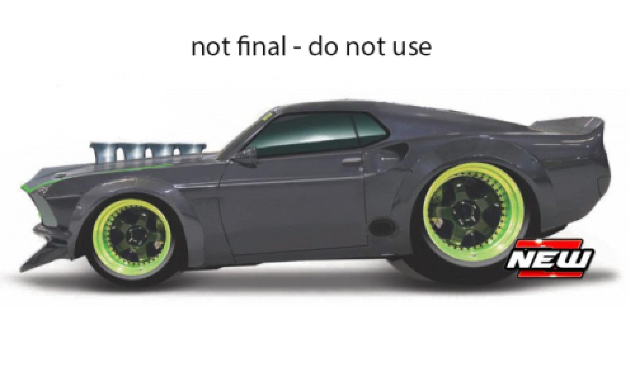 Ford Mustang 1/64 Maisto RTR-X grijs/groen modelauto
