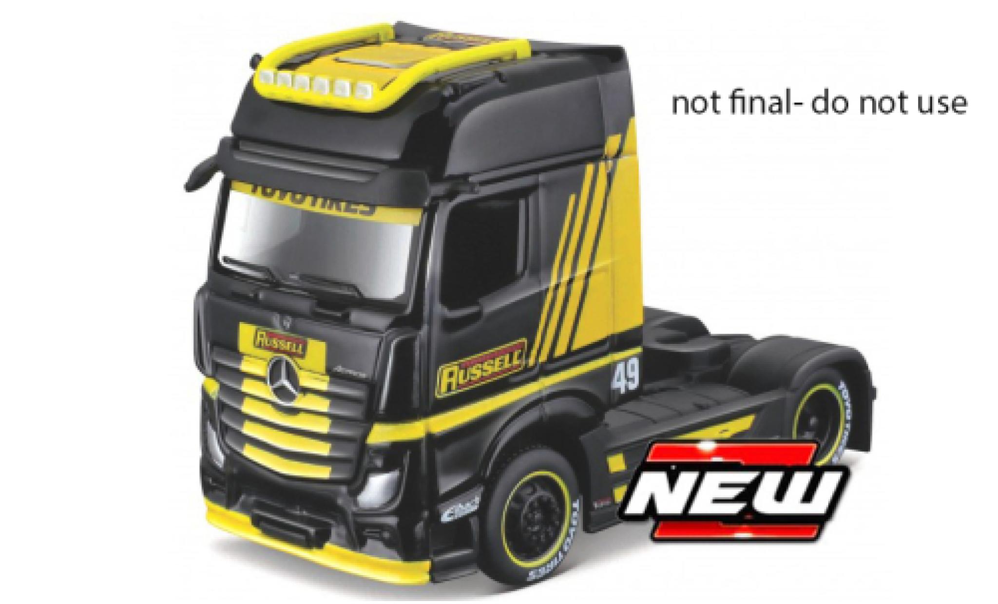 Mercedes Actros 1/64 Maisto 1851 MP4 Gigaspace zwart/geel modelauto