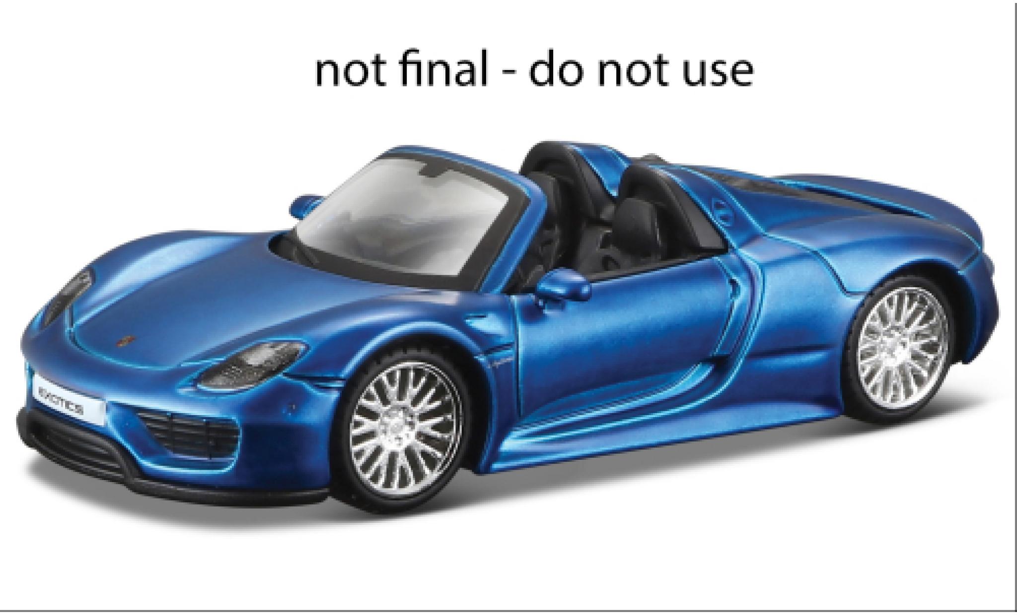 Porsche 918 1/64 Maisto Spyder blauw modelauto