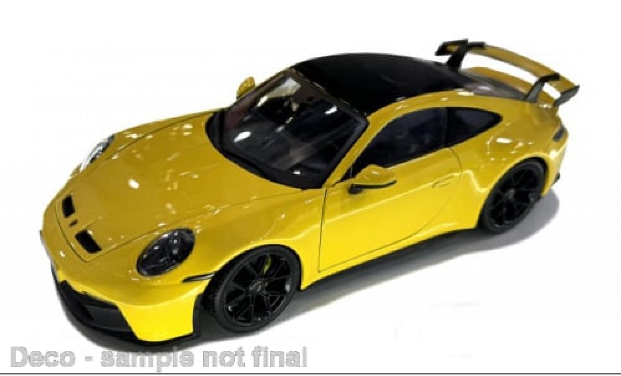 Porsche 992 GT3 1/18 Maisto 911  geel 2022 1:18 modelauto