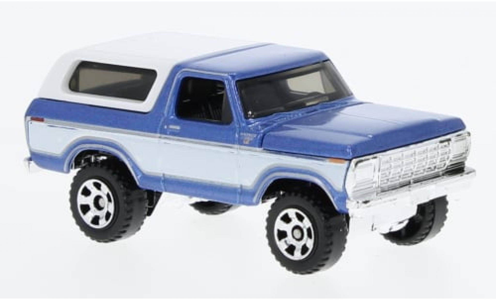 Ford Bronco 1/64 Matchbox metallic blauw/wit 1978 1:64 modelauto