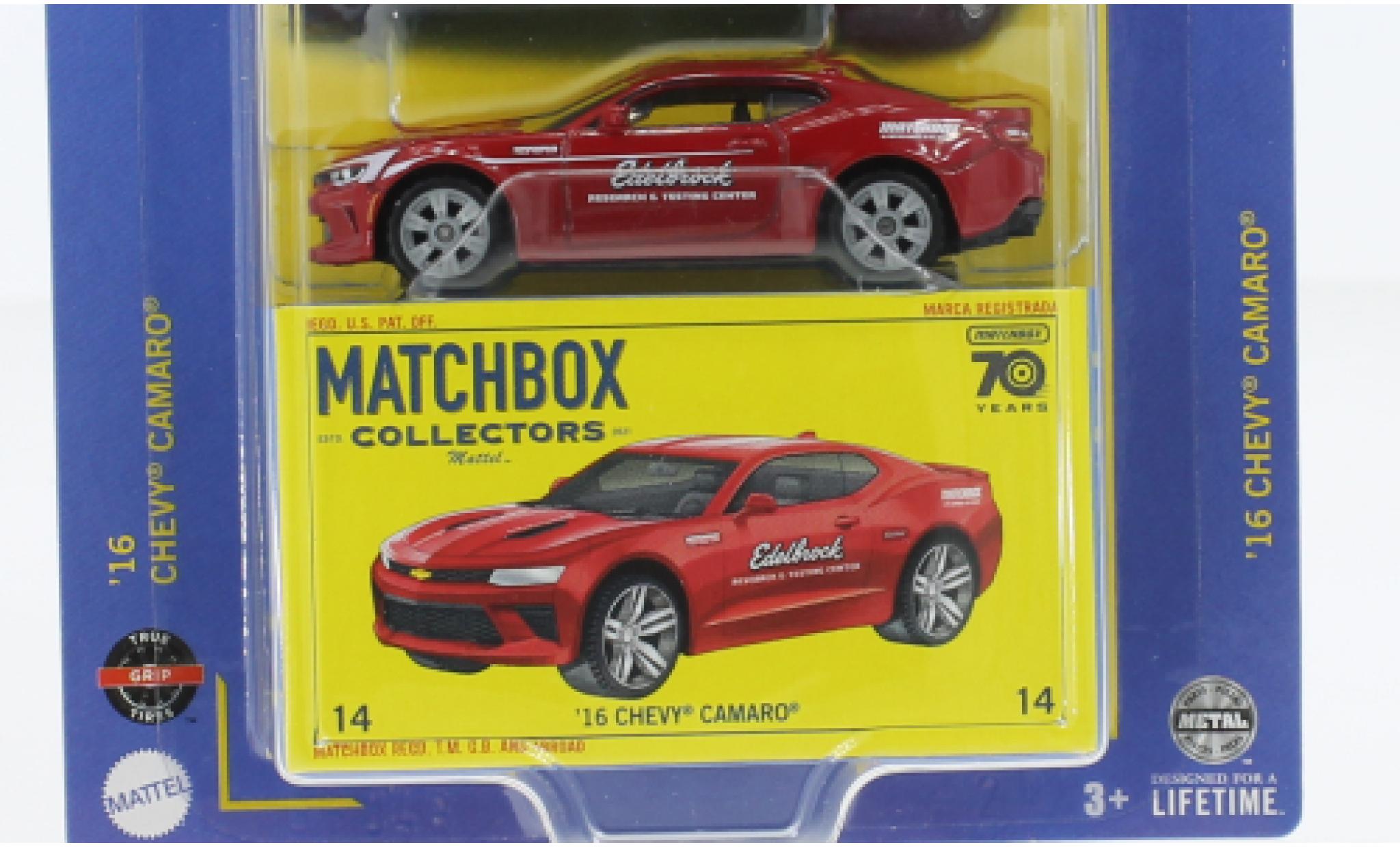 Chevrolet Camaro 1/64 Matchbox rood 2016 modelauto