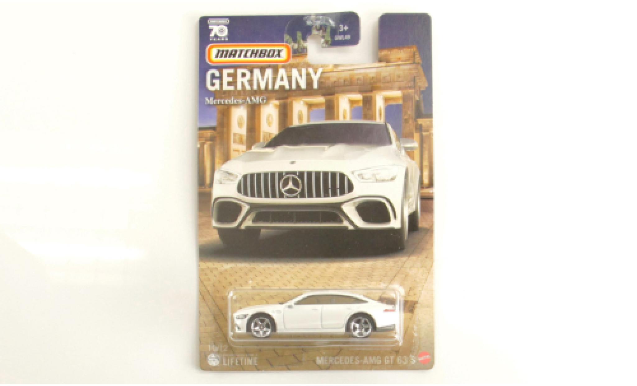 Mercedes AMG GT 1/64 Matchbox 63S metallic wit modelauto