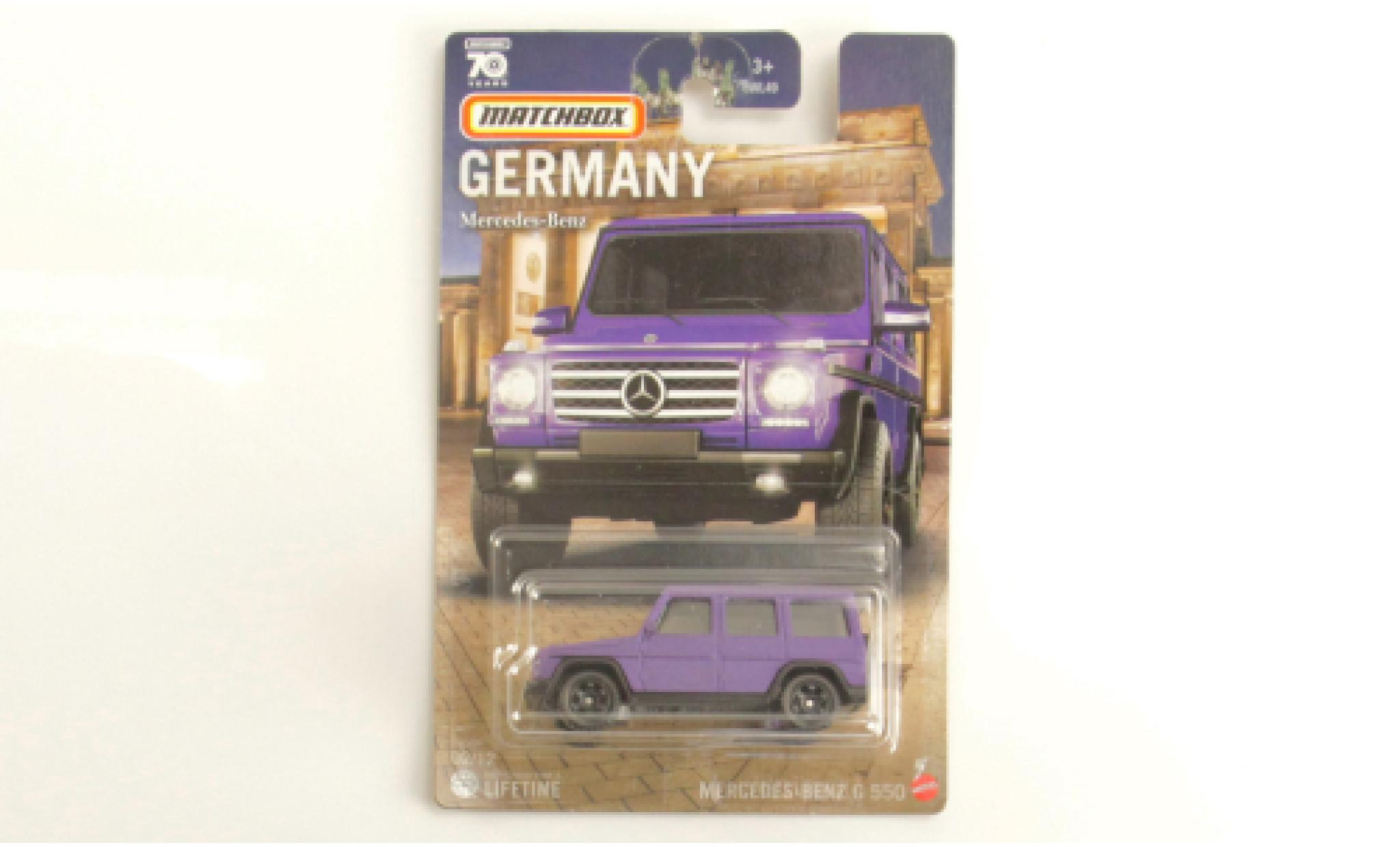Mercedes Classe G 1/64 Matchbox G550 mattlila modelauto