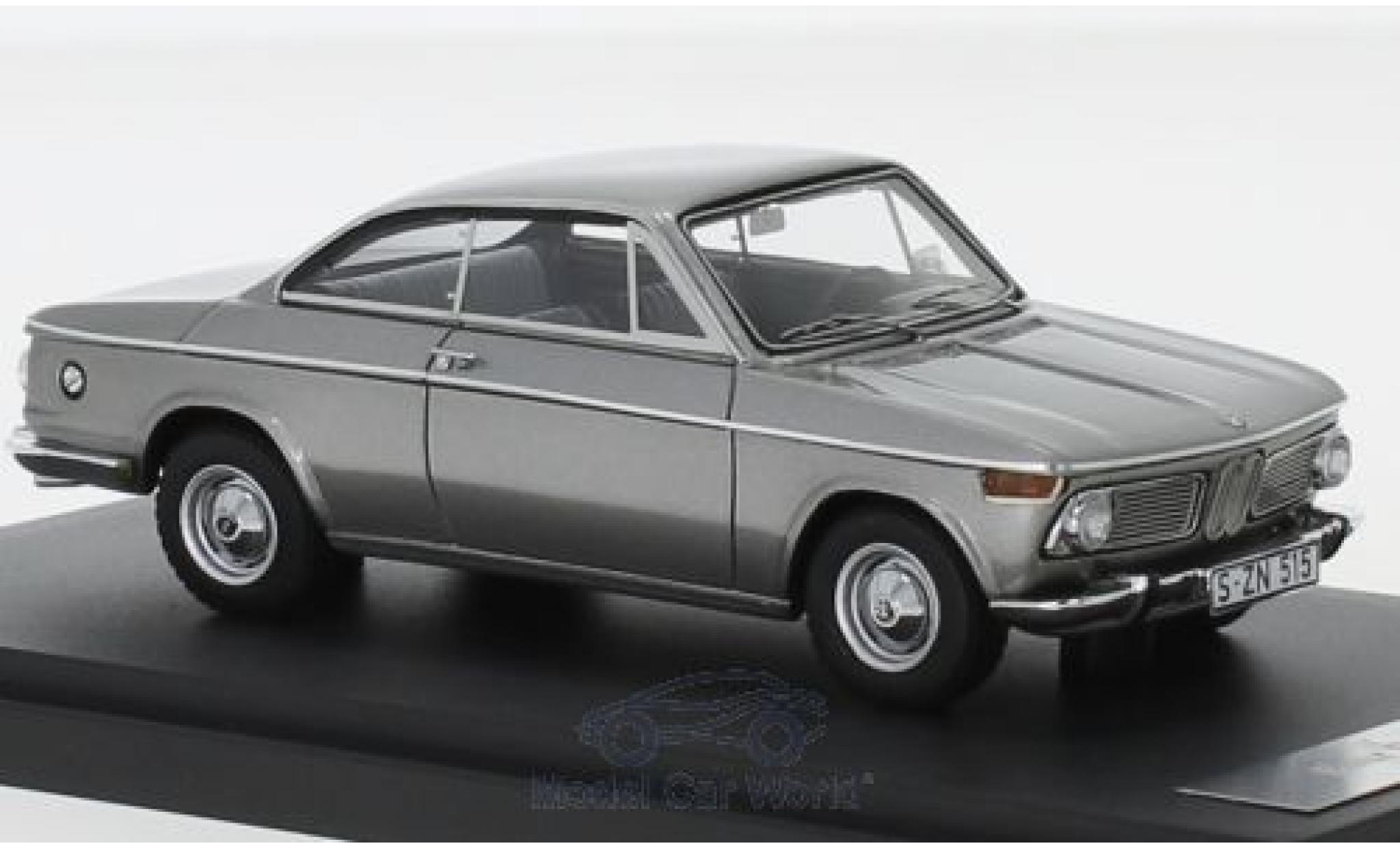 Bmw 1600 1/43 Matrix -2 Baur Coupe grijs 1967 modelauto