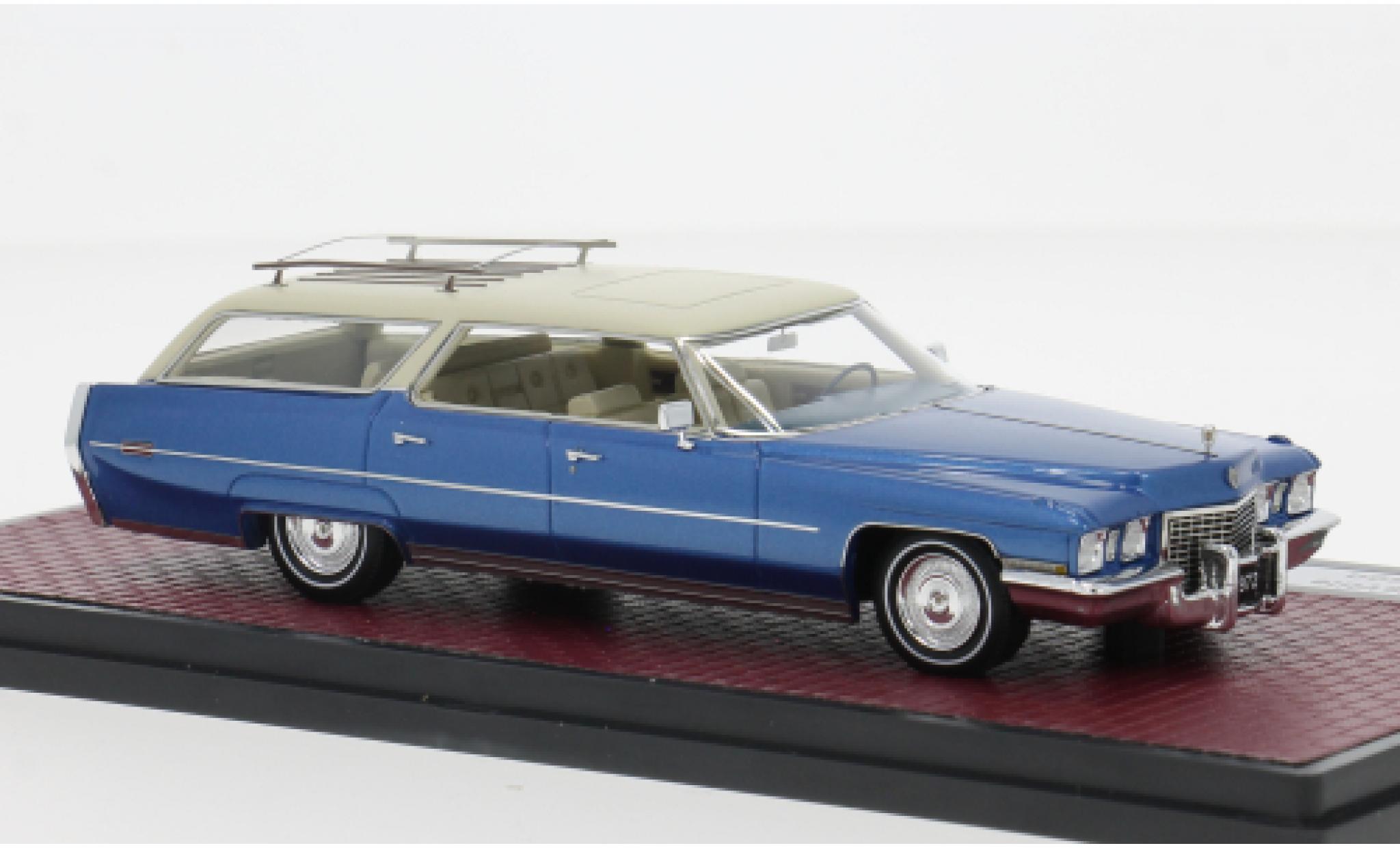 Cadillac Deville 1/43 Matrix DeVille Wagon blauw/beige 1972 1:43 modelauto