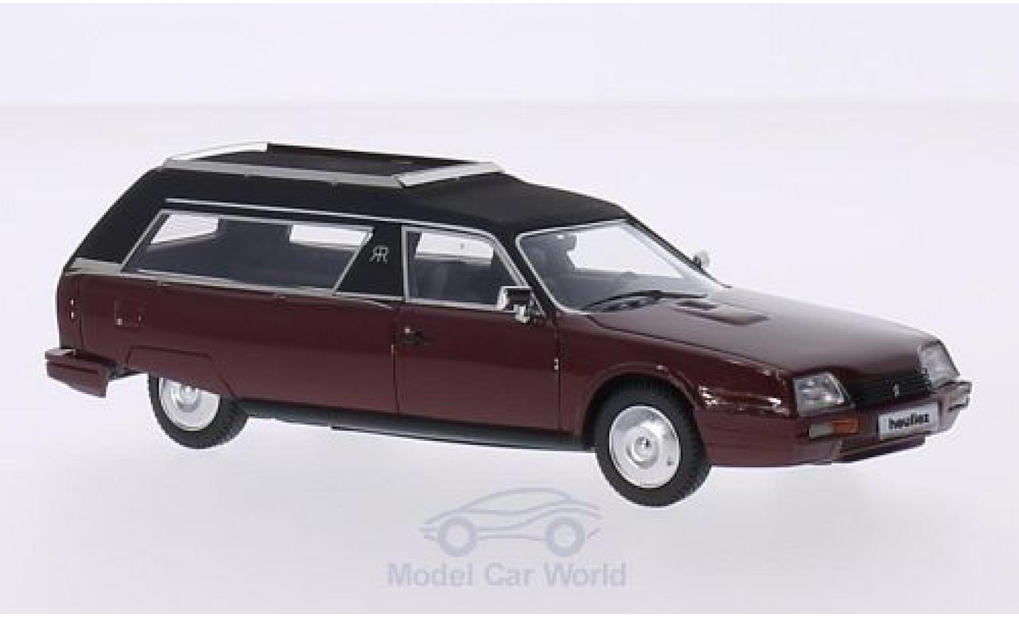 Citroen CX 1/43 Matrix Heuliez Corbillard Hearse rood/matt-zwart 1979 modelauto