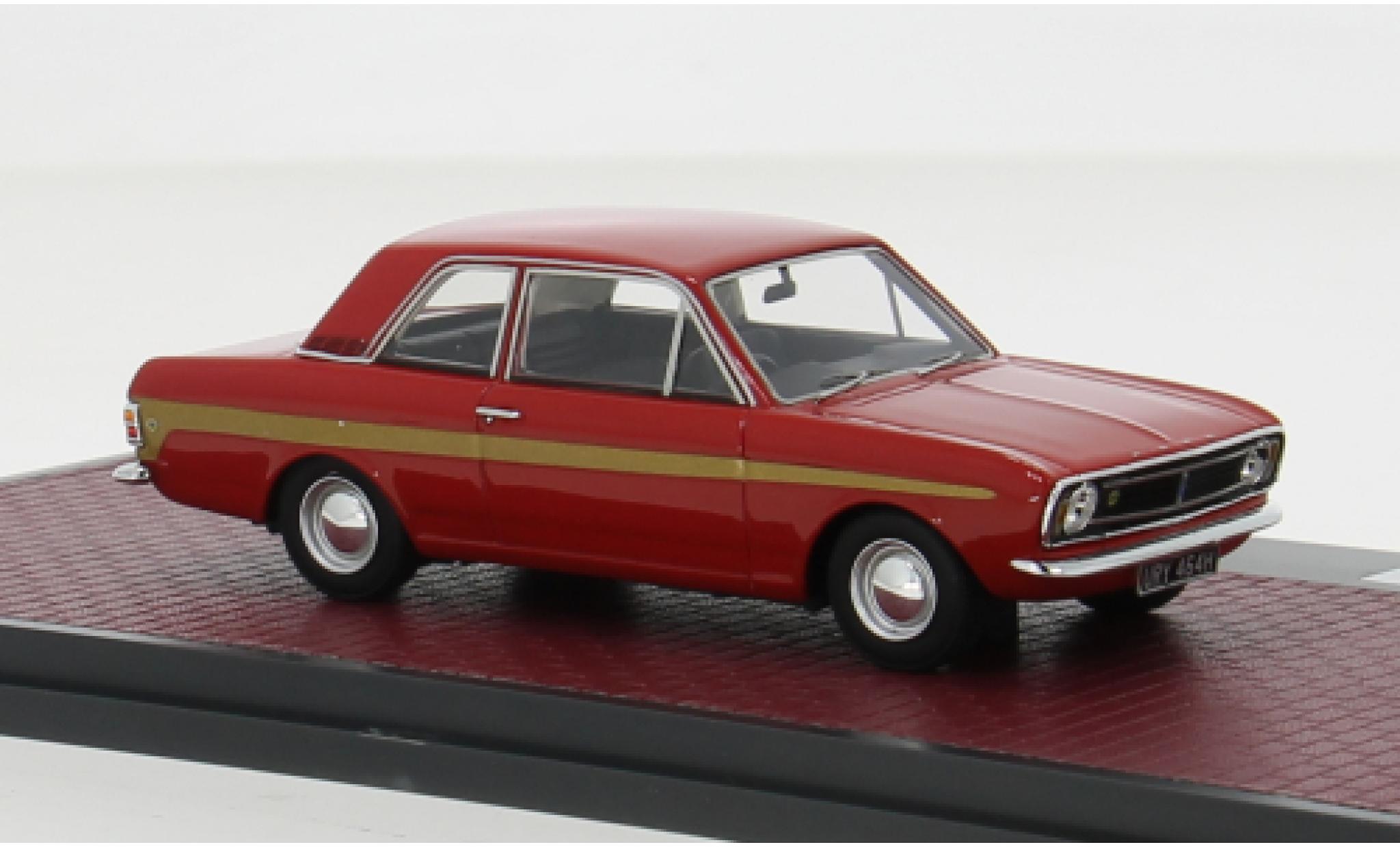 Ford Cortina 1/43 Matrix Lotus MkII rood/gold 1966 1:43 modelauto