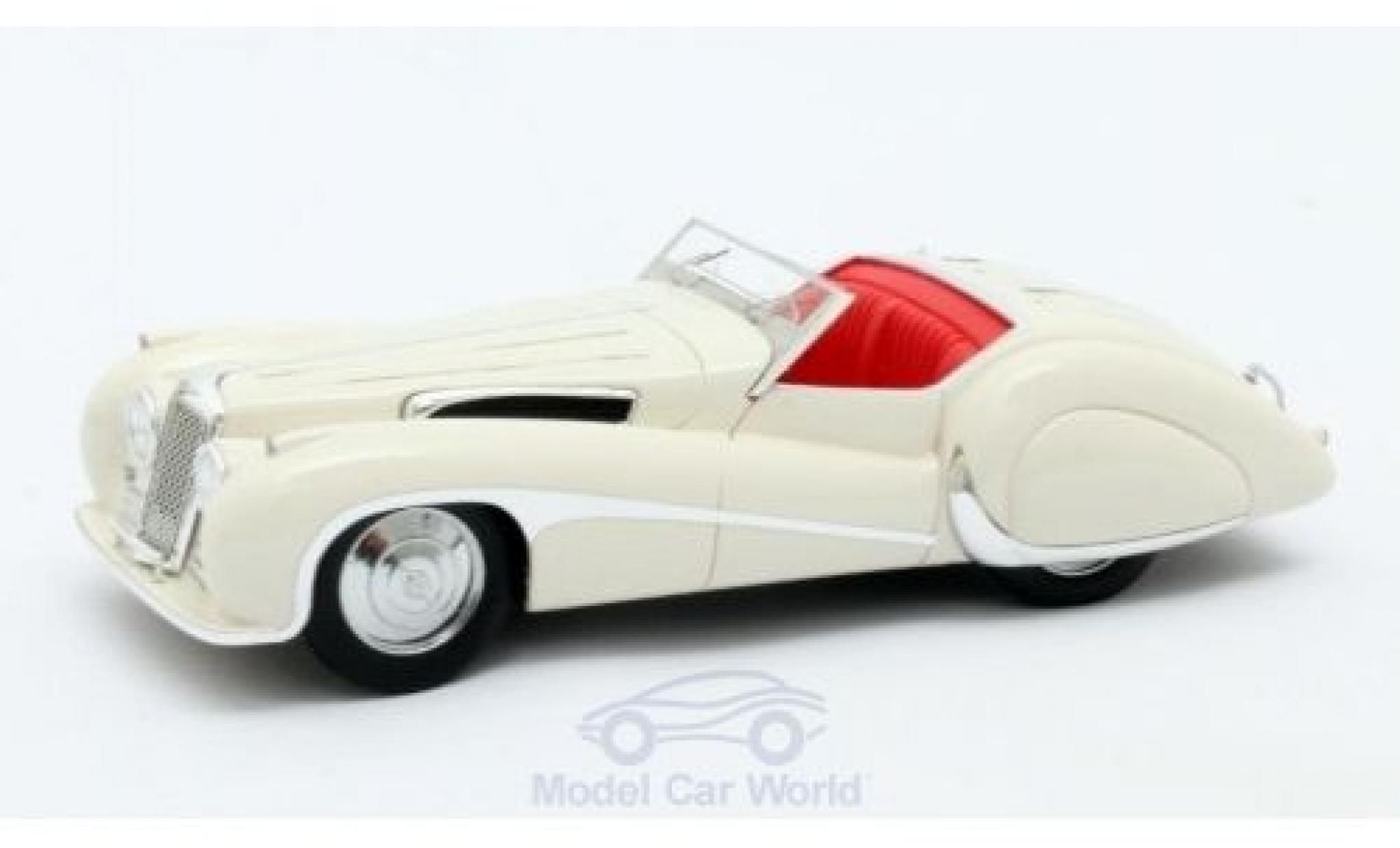 Jaguar SS 1/43 Matrix 100 wit 1939 Roadster Vanden Plas modelauto