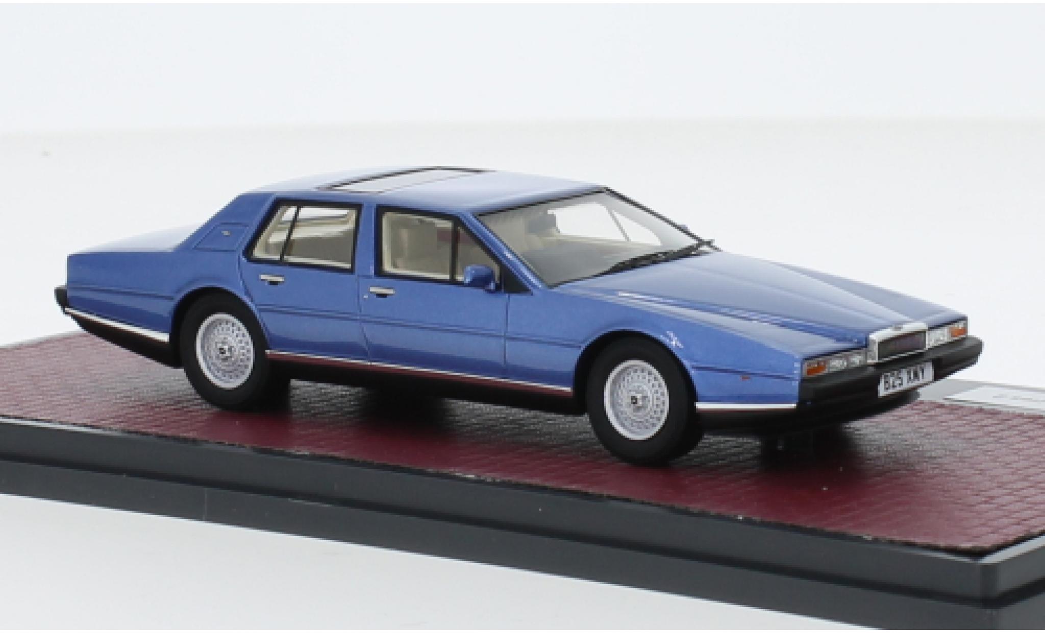 Aston Martin Lagonda 1/43 Matrix S2 metallic blauw RHD 1980 modelauto