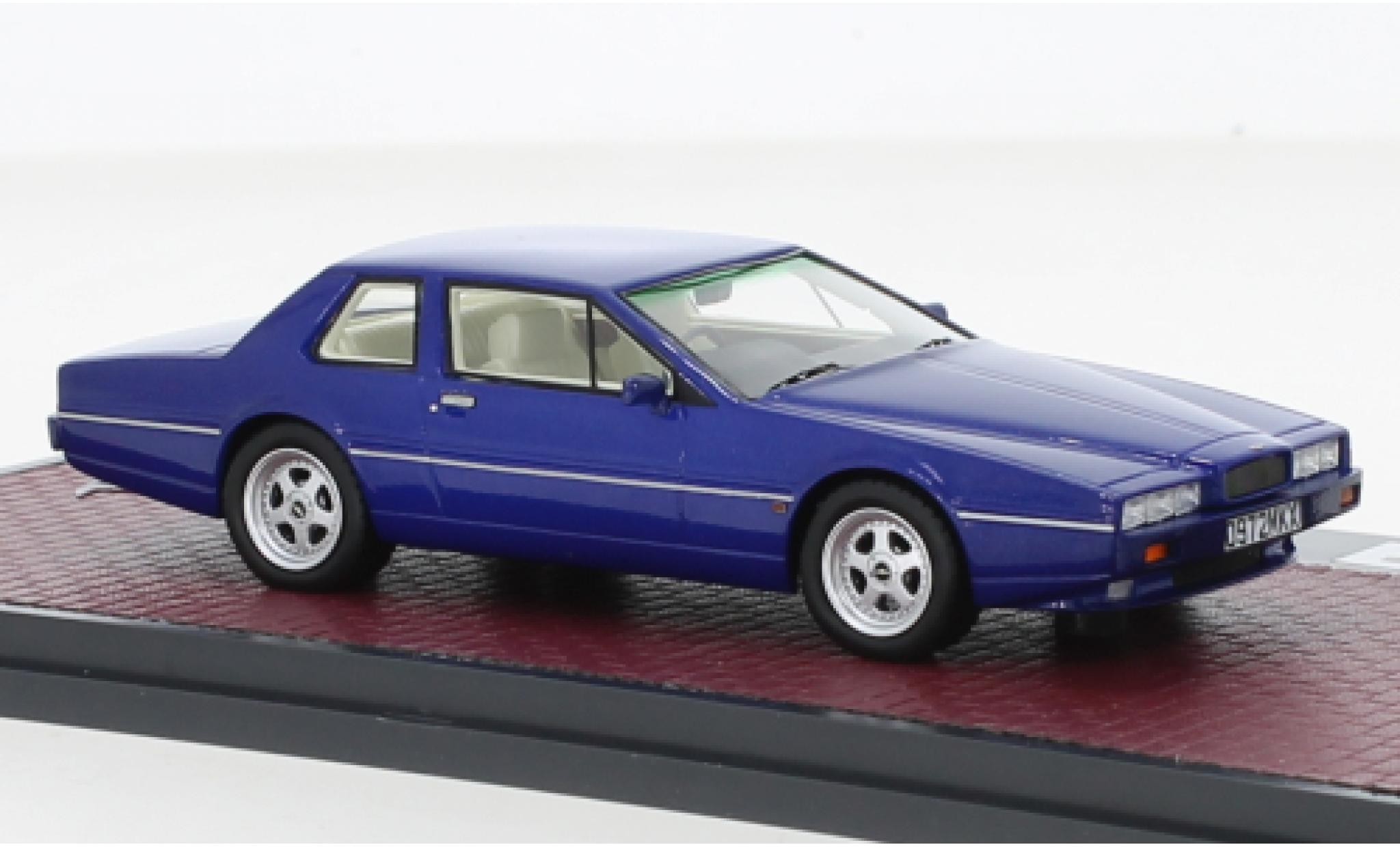Aston Martin Lagonda 1/43 Matrix SWB Virage metallic blauw RHD 1986 modelauto