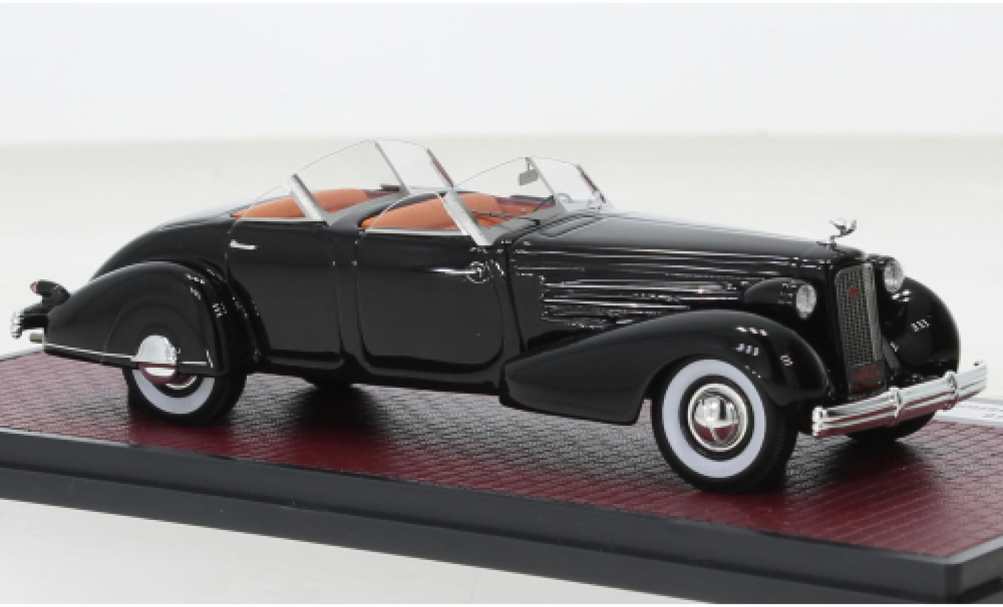 Cadillac V16 1/43 Matrix Dual Cowl Sport Pheaton zwart 1937 modelauto