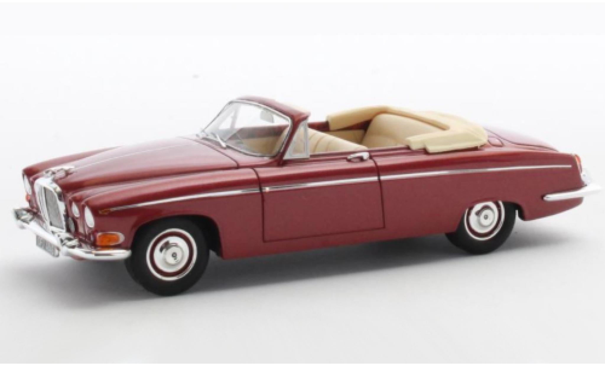 Jaguar 420 1/43 Matrix G Cabriolet metallic rood RHD 1969 modelauto