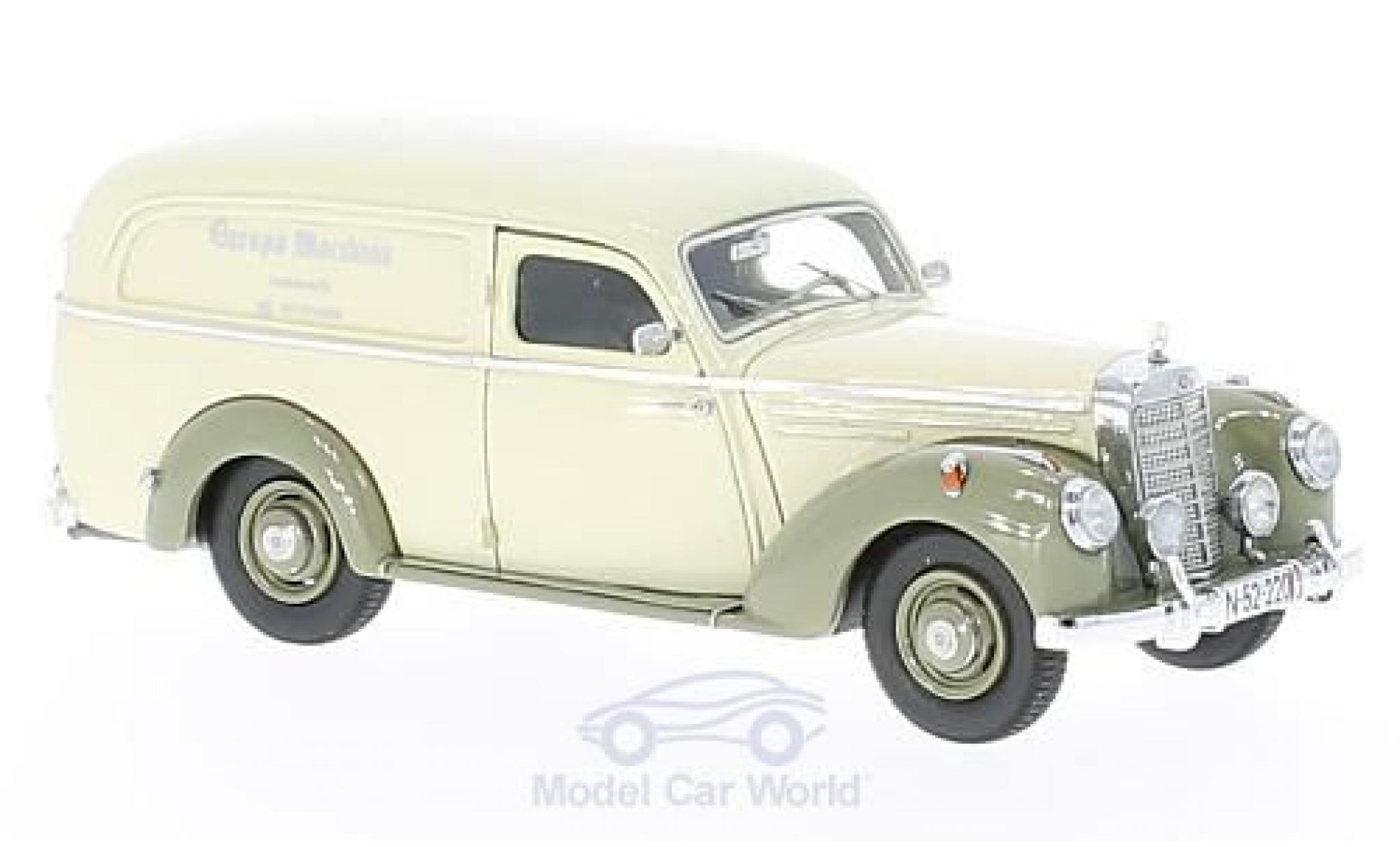 Mercedes 220 1/43 Matrix Lieferwagen Autenrieth beige/grijs 1952 modelauto